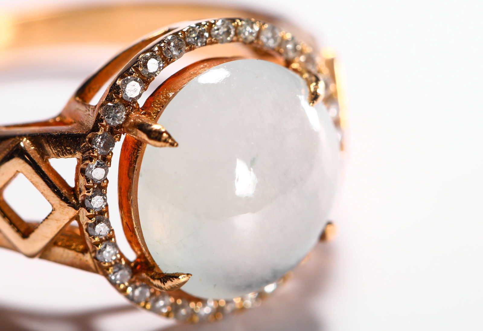 18K GOLD ICE-TYPE JADE RING - 4