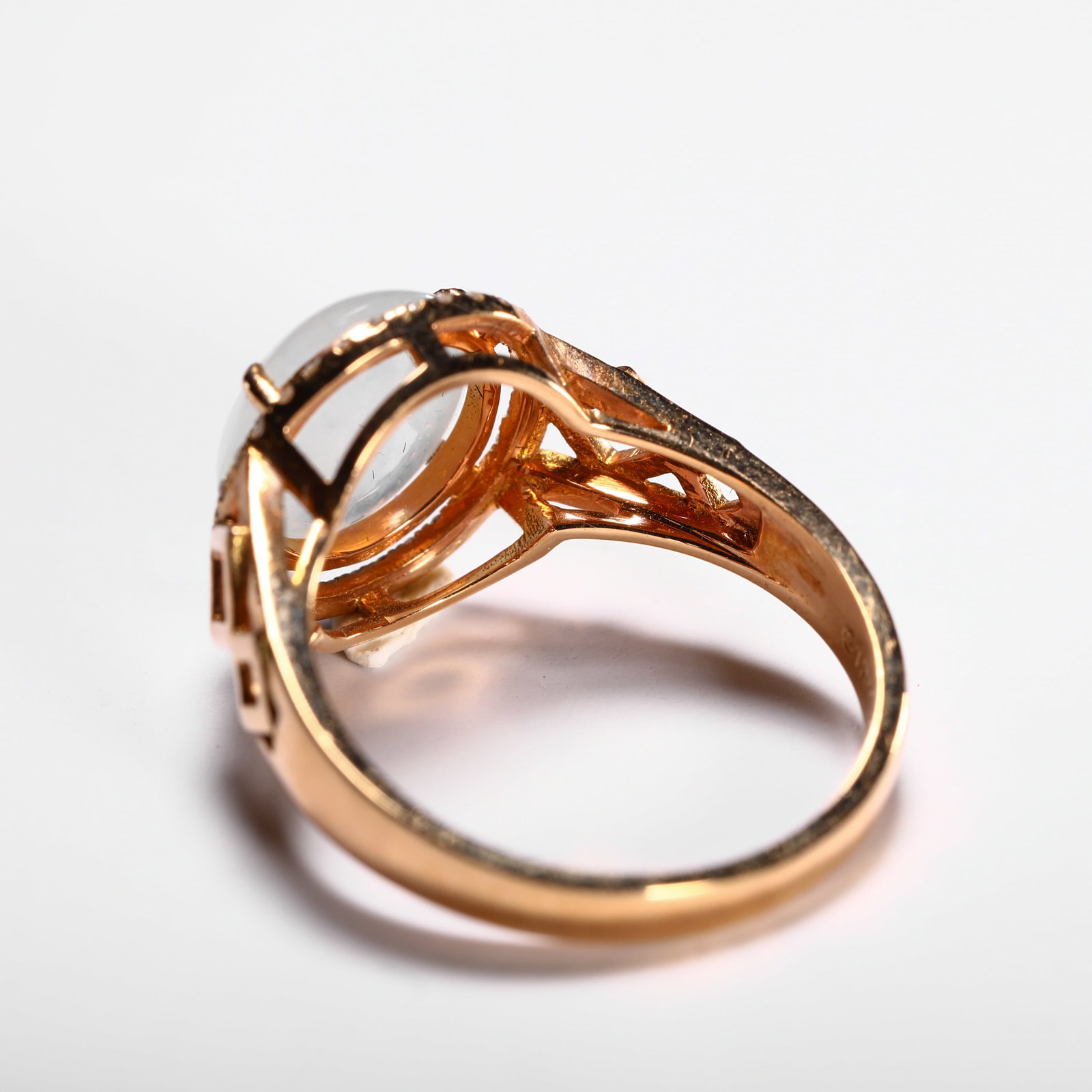 18K GOLD ICE-TYPE JADE RING - 6