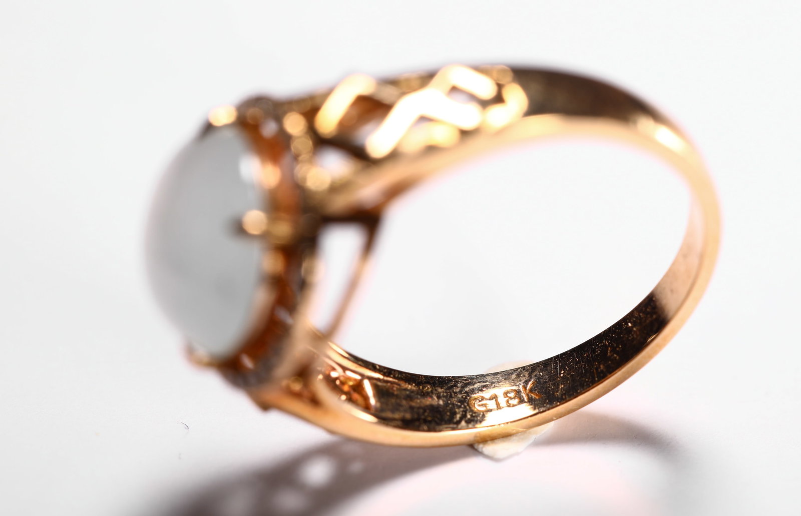 18K GOLD ICE-TYPE JADE RING - 7