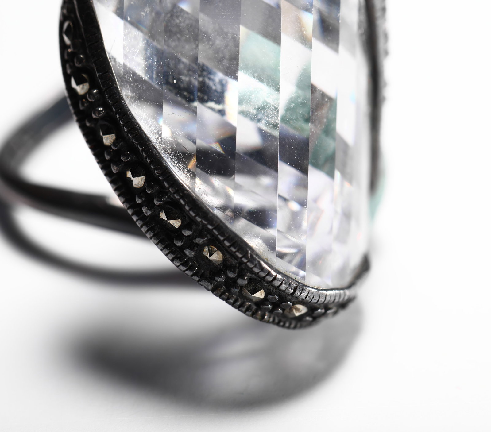 SILVER CRYSTAL RING - 3