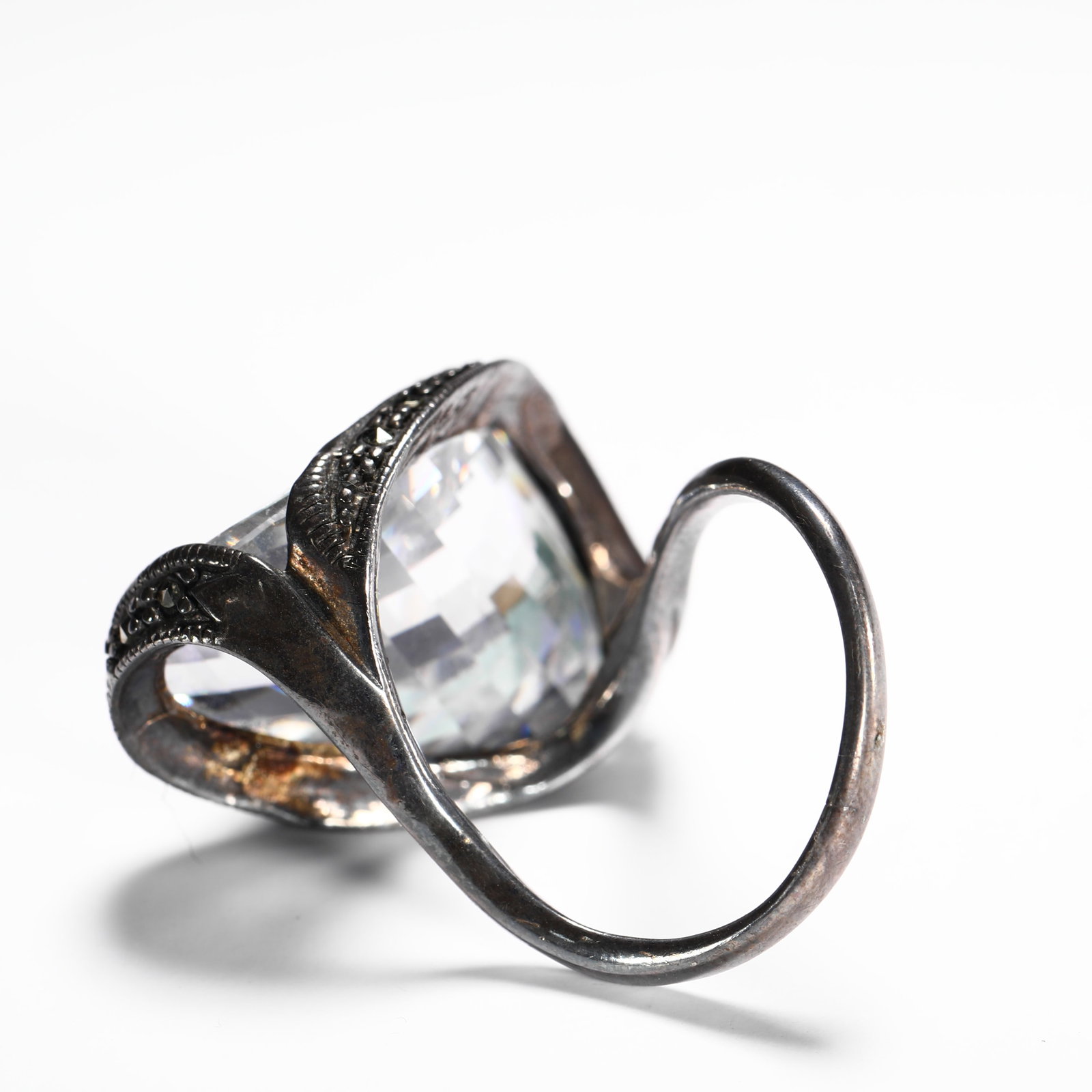 SILVER CRYSTAL RING - 5