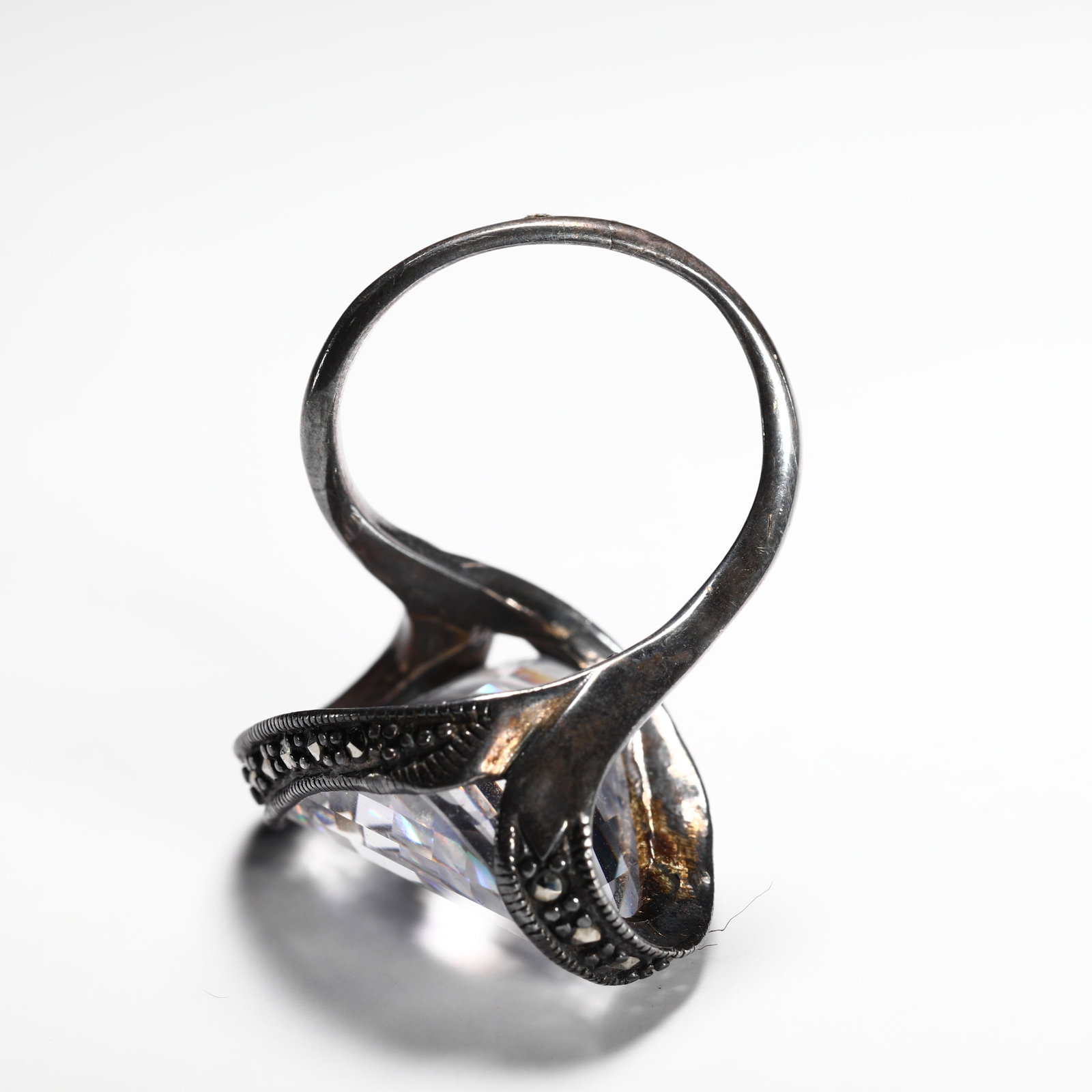 SILVER CRYSTAL RING - 6
