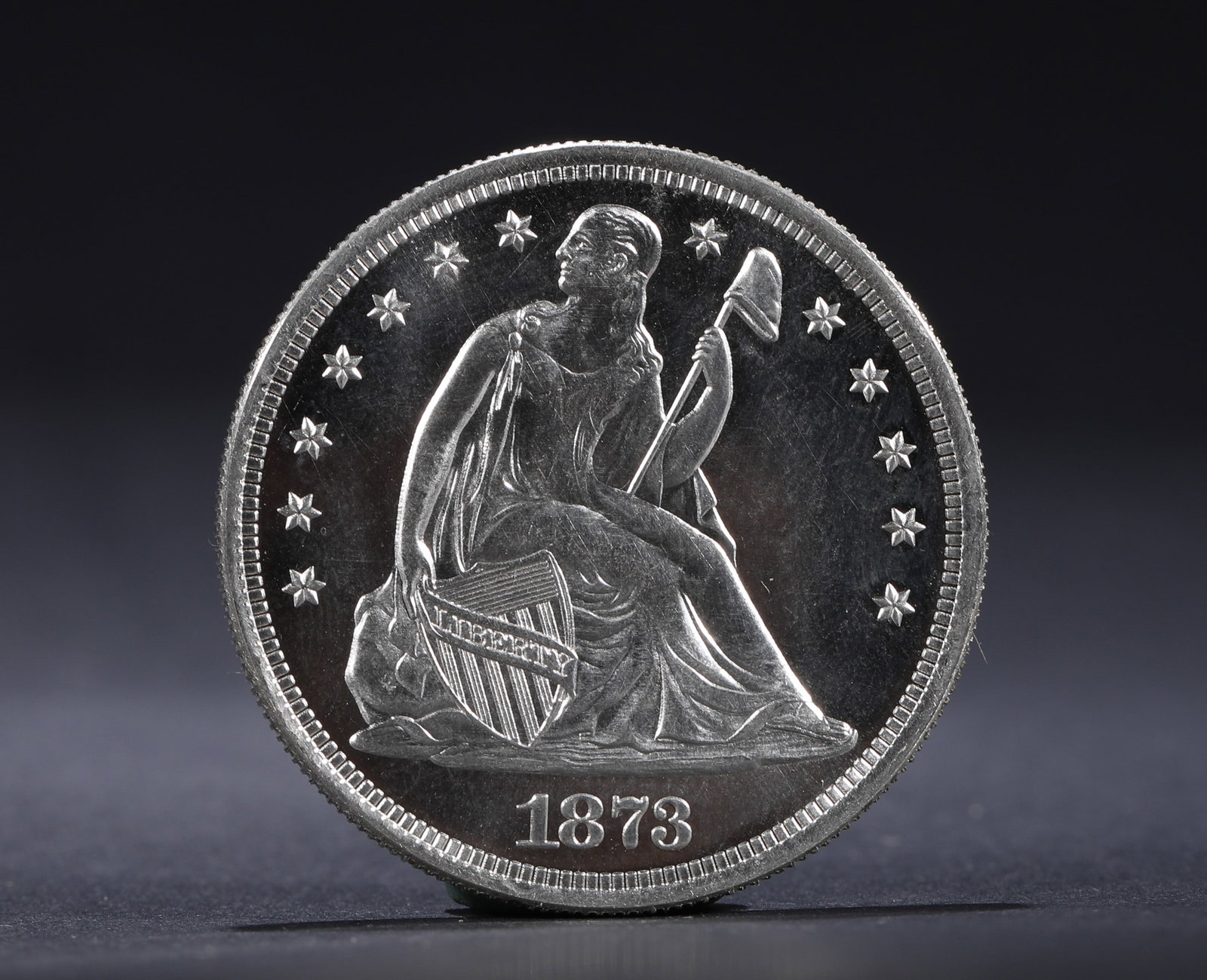 1873 AMERICAN STATUE OF LIBERTY SILVER COIN: D: 3.7cmWeight: 27g