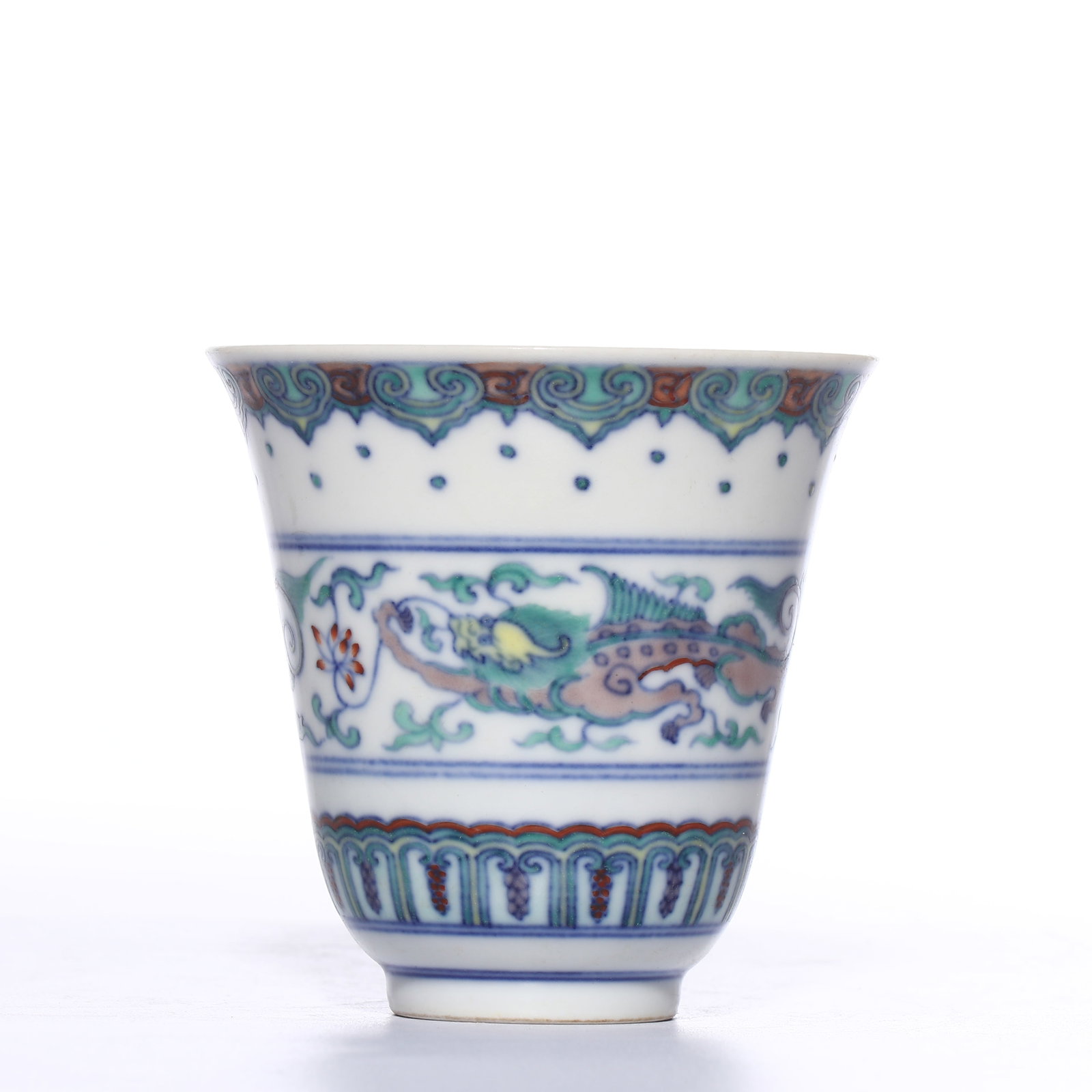 QING DAOGUANG DOUCAI DRAGON PATTERNED CUPS - 2