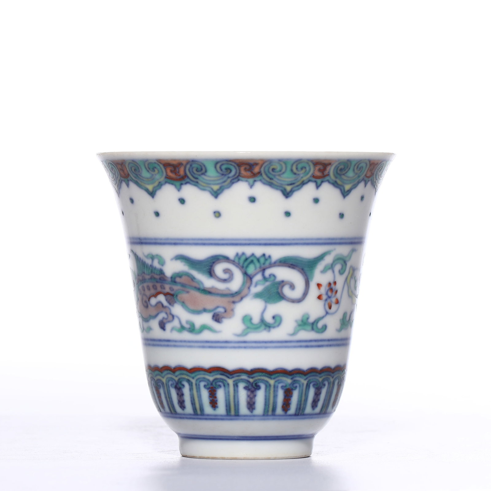 QING DAOGUANG DOUCAI DRAGON PATTERNED CUPS - 3
