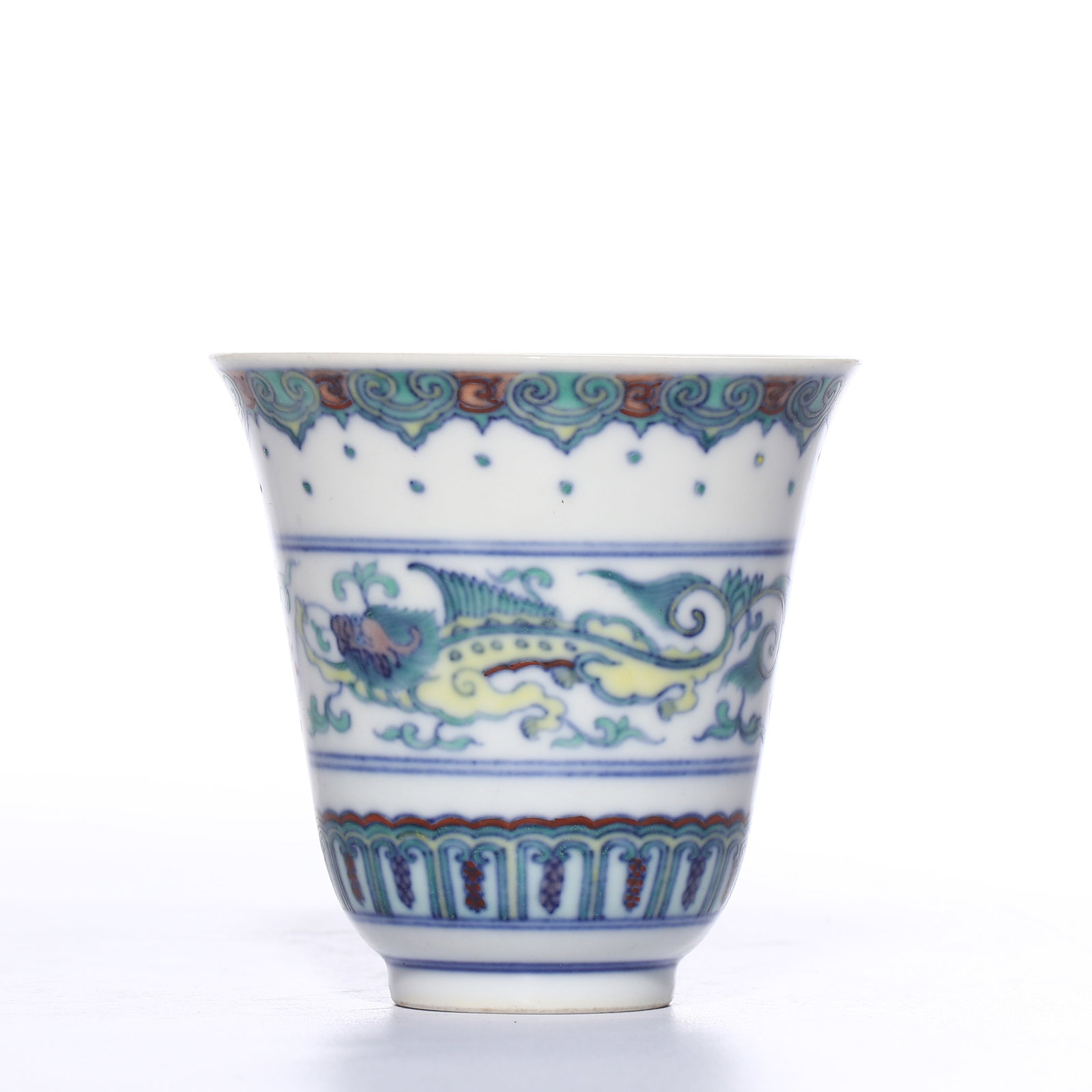 QING DAOGUANG DOUCAI DRAGON PATTERNED CUPS - 4