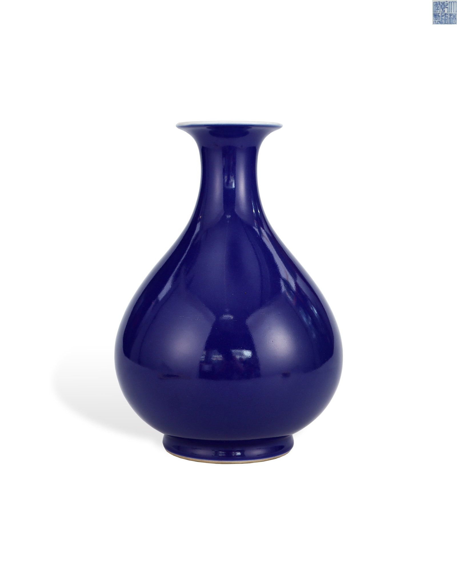 QING QIANLONG SACRIFICIAL BLUE GLAZED JADE HUCHUN VASE (1 of 6)