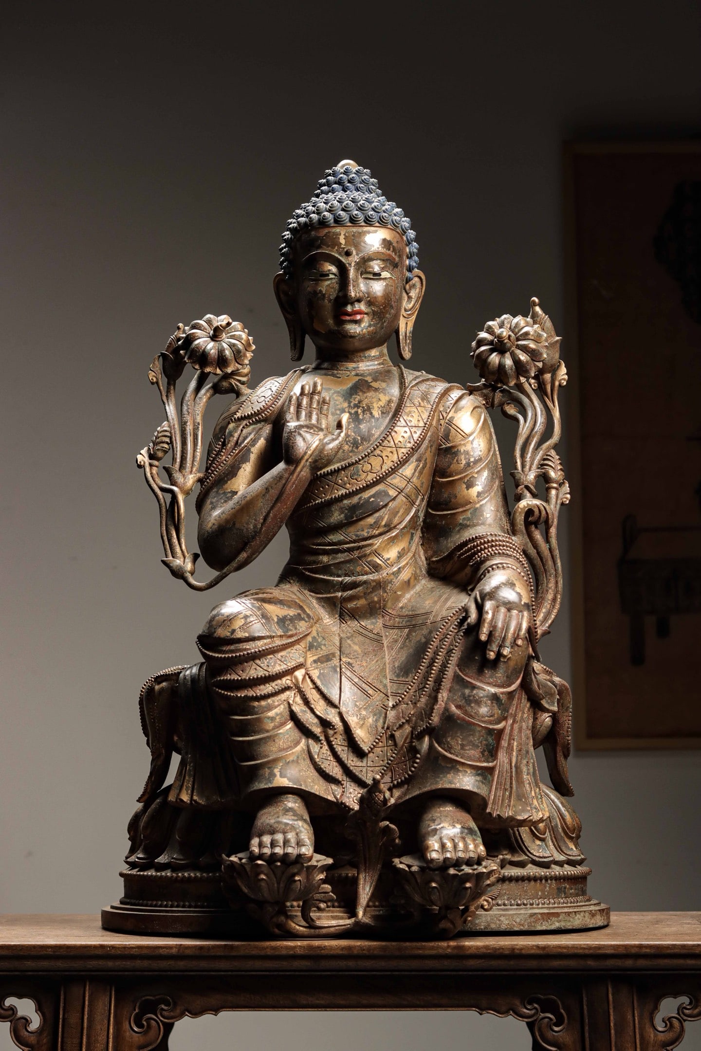 BRONZE GILDED BUDDHA STATUES FROM THE QING DYNASTY (1 of 10)