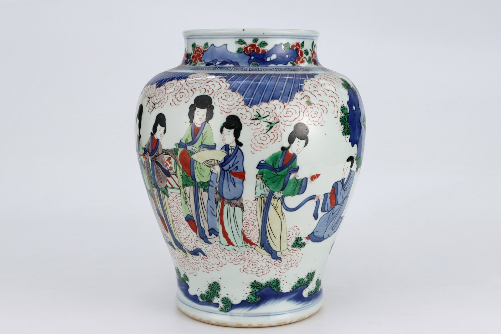 QING KANGXI MULTICOLORED LADY PATTERN JAR - 2
