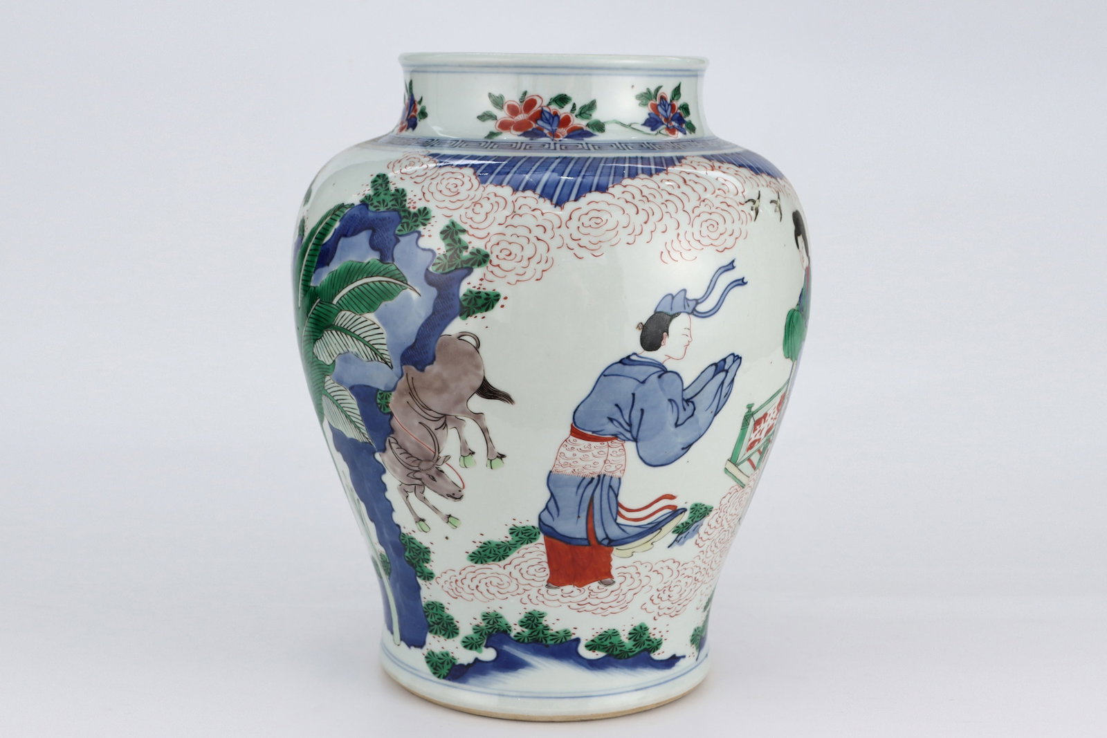 QING KANGXI MULTICOLORED LADY PATTERN JAR - 4