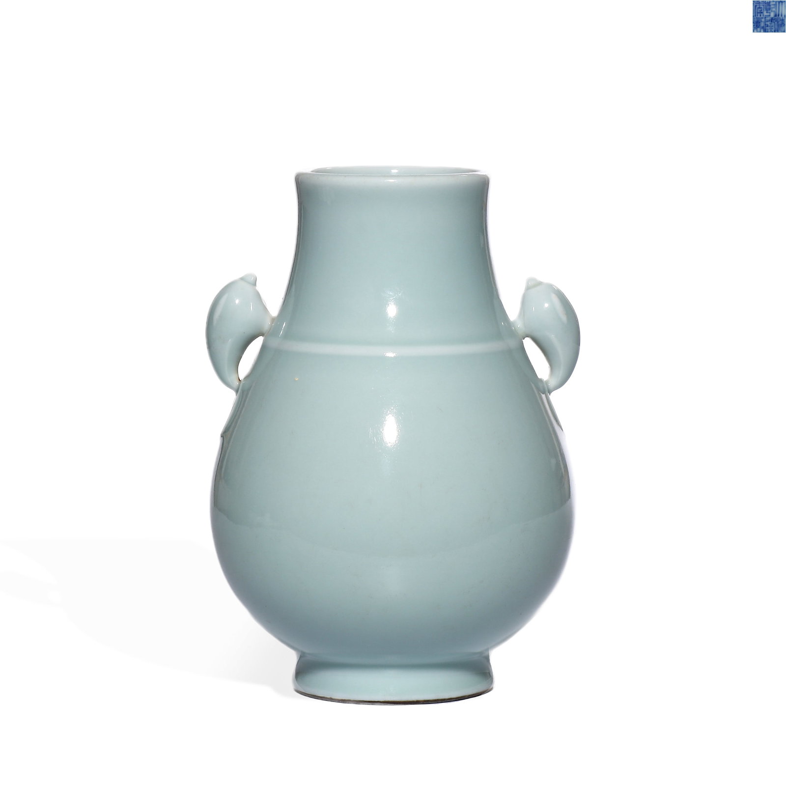 QING QIANLONG IMITATION RU GLAZE DOUBLE-EARED VASE (1 of 5)