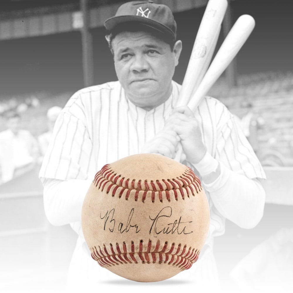 BABE RUTH, SIGNED OFFICIAL AMERICAN LEAGUE BASEBALL (1 of 3)
