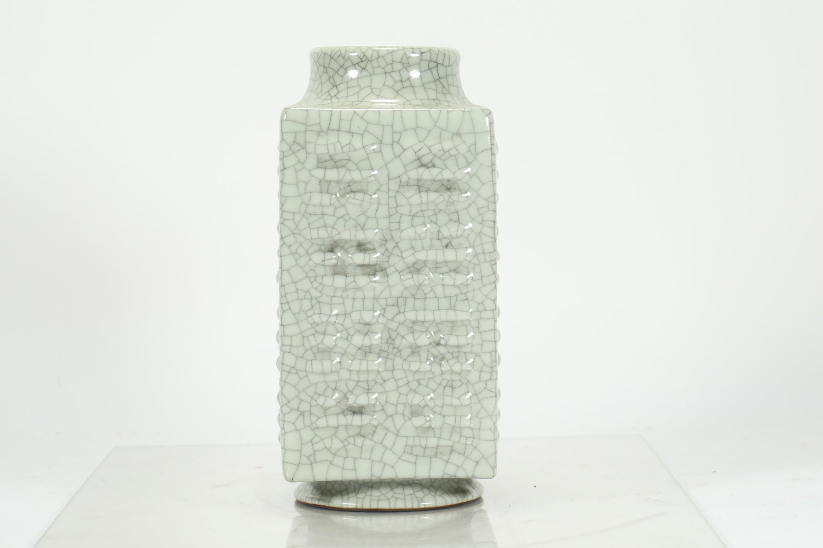 QING DYNASTY GE KILN BAGUA BROWN BOTTLE: H:23CM L:10CM