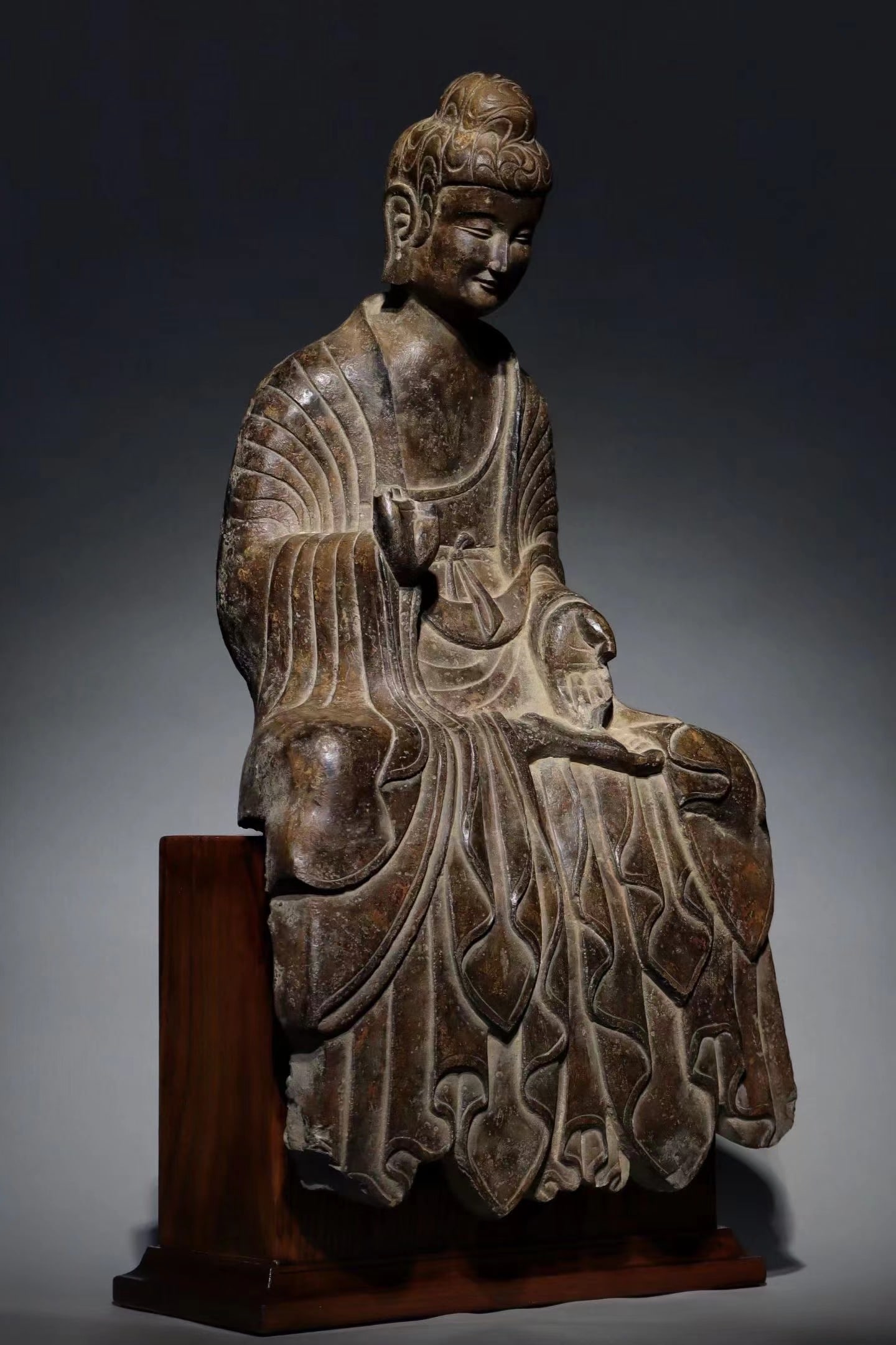 WEI GROTTOES STATUE: H:75CM L:37CM