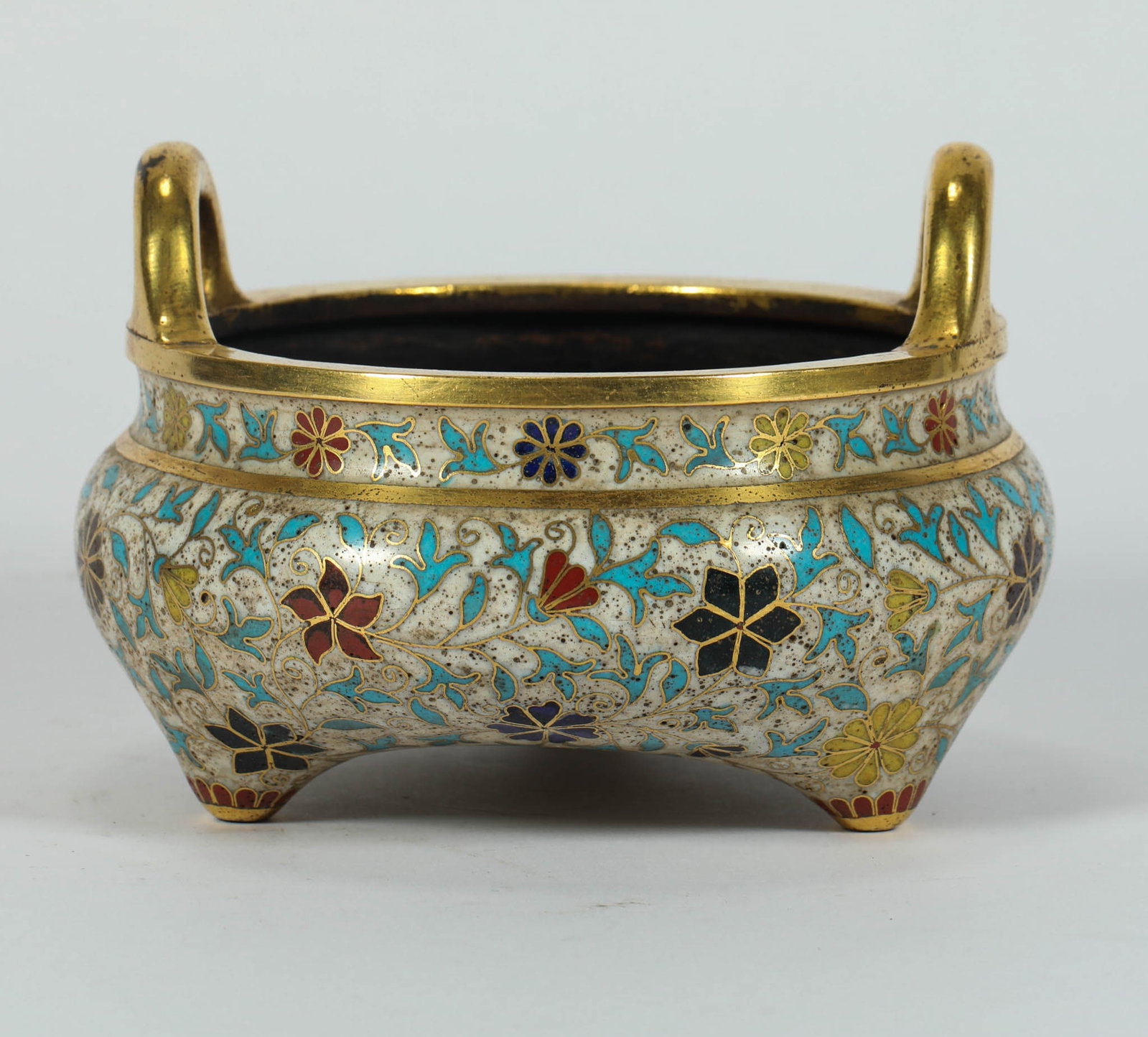 QING DYNASTY CLOISONN? INCENSE BURNER: H:10CM L:13CM