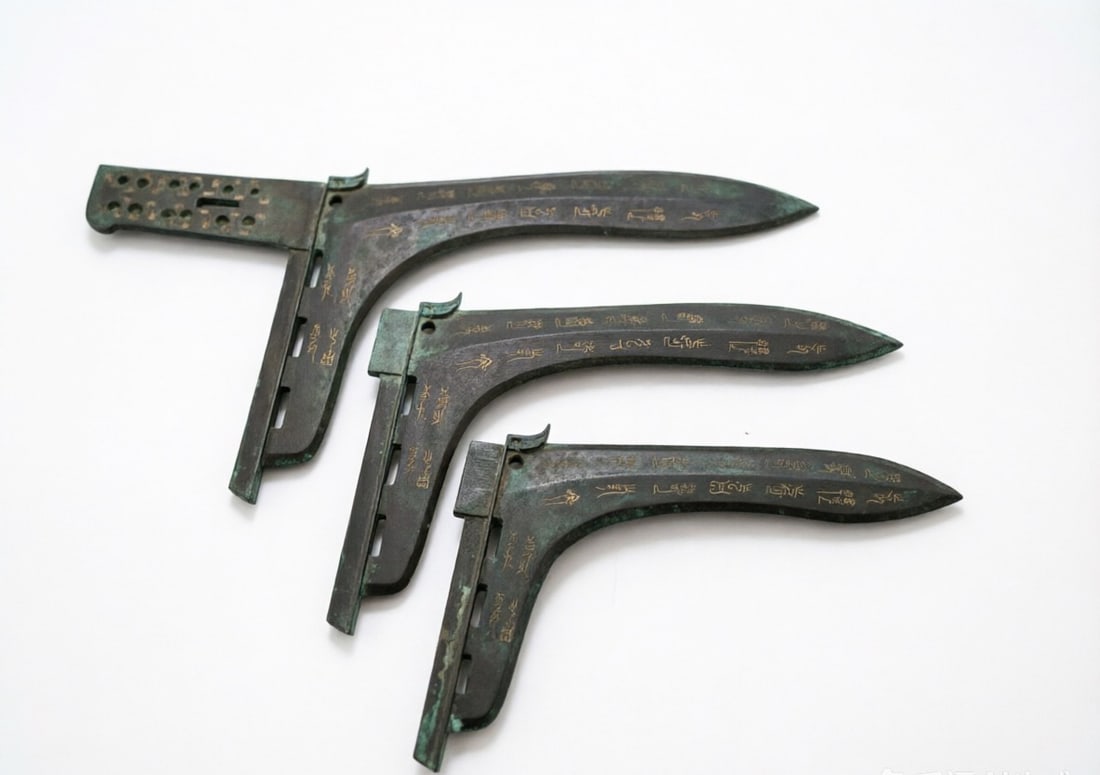 WARRING STATES PERIOD BRONZE INLAID GE: H:46CM L:20CM