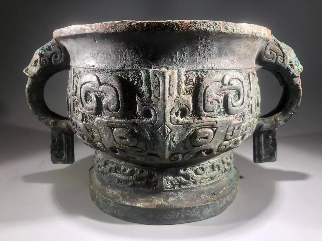 WARRING STATES PERIOD BRONZE GUI: H:17CM L:24CM