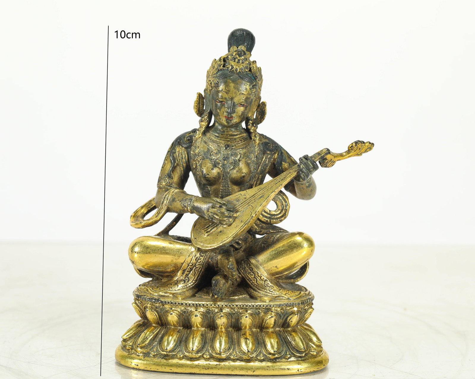 GILDED BUDDHIST MOTHER OF WONDERFUL SOUND FROM THE QING DYNASTY: H:10CM