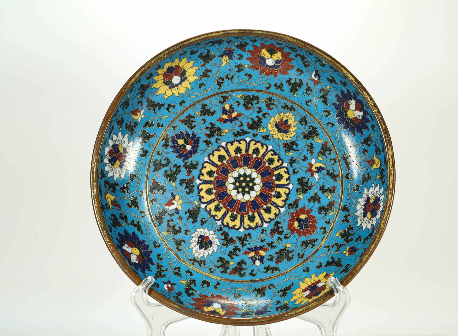 MING DYNASTY CLOISONN? PLATE: H:4.2CM L:26CM