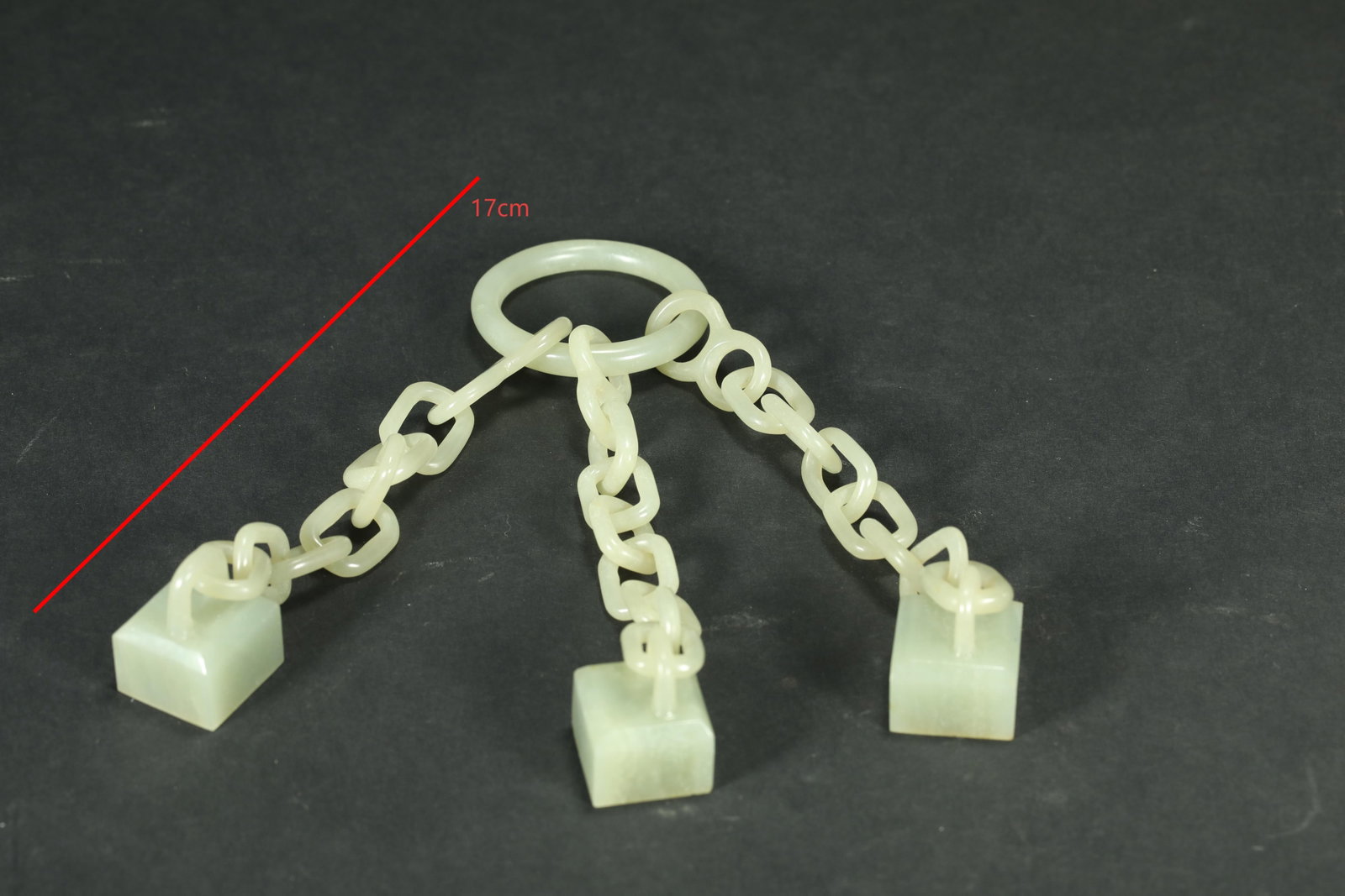 MING DYNASTY WHITE JADE TRIPLE SEAL: L:17CM