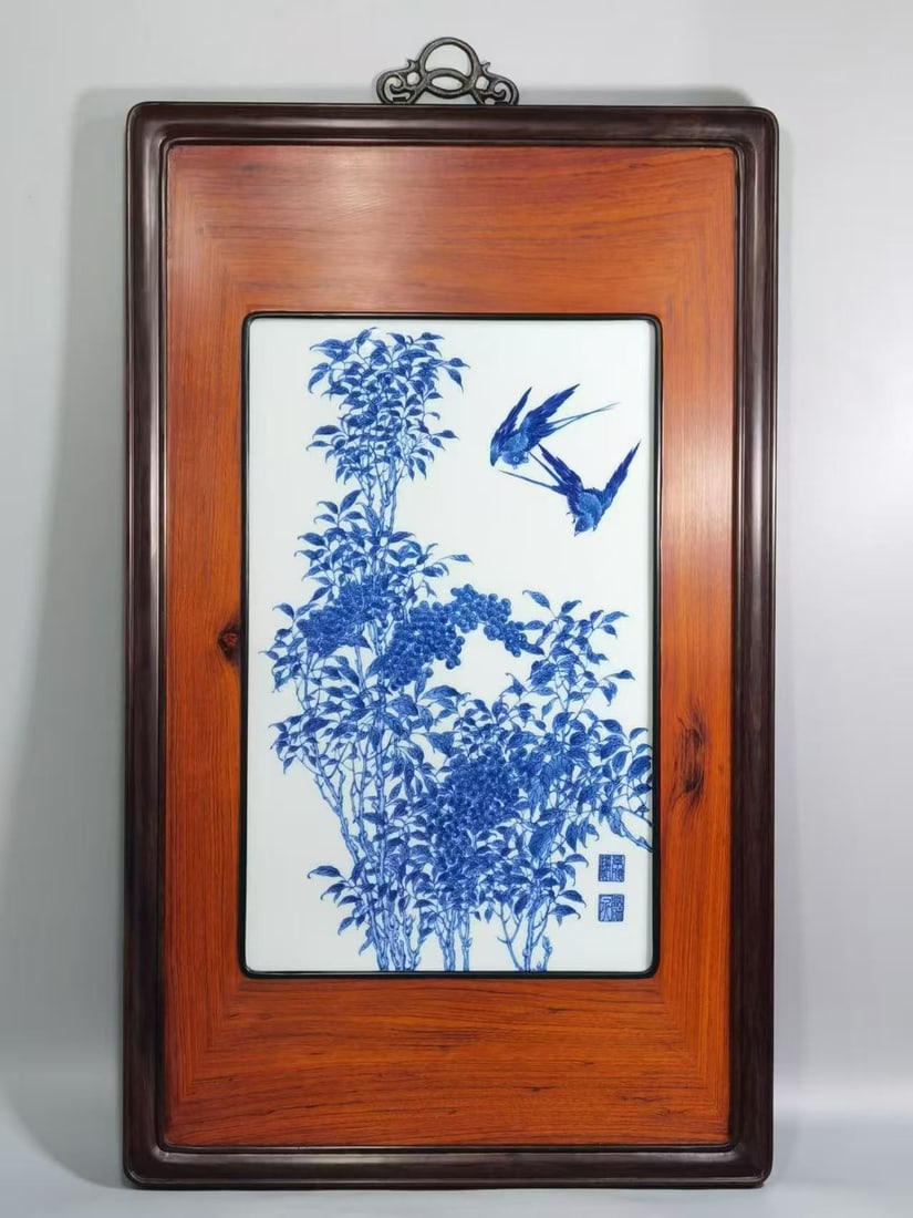 REPUBLIC OF CHINA WANG BU QINGHUA PORCELAIN PLAQUE: H:70CM L:42.5CM