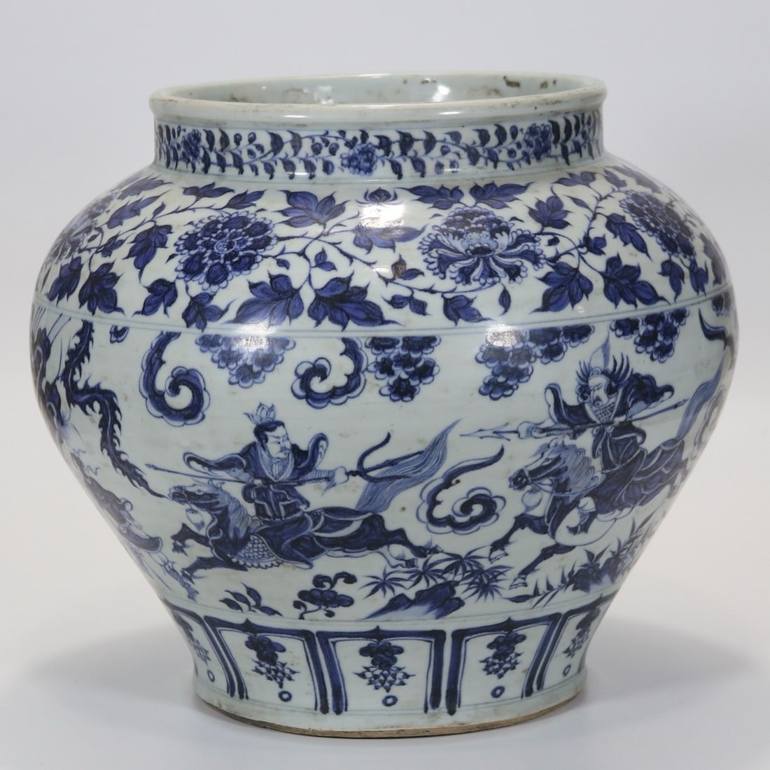 YUAN DYNASTY QING DYNASTY FIGURATIVE JAR: H:30CM