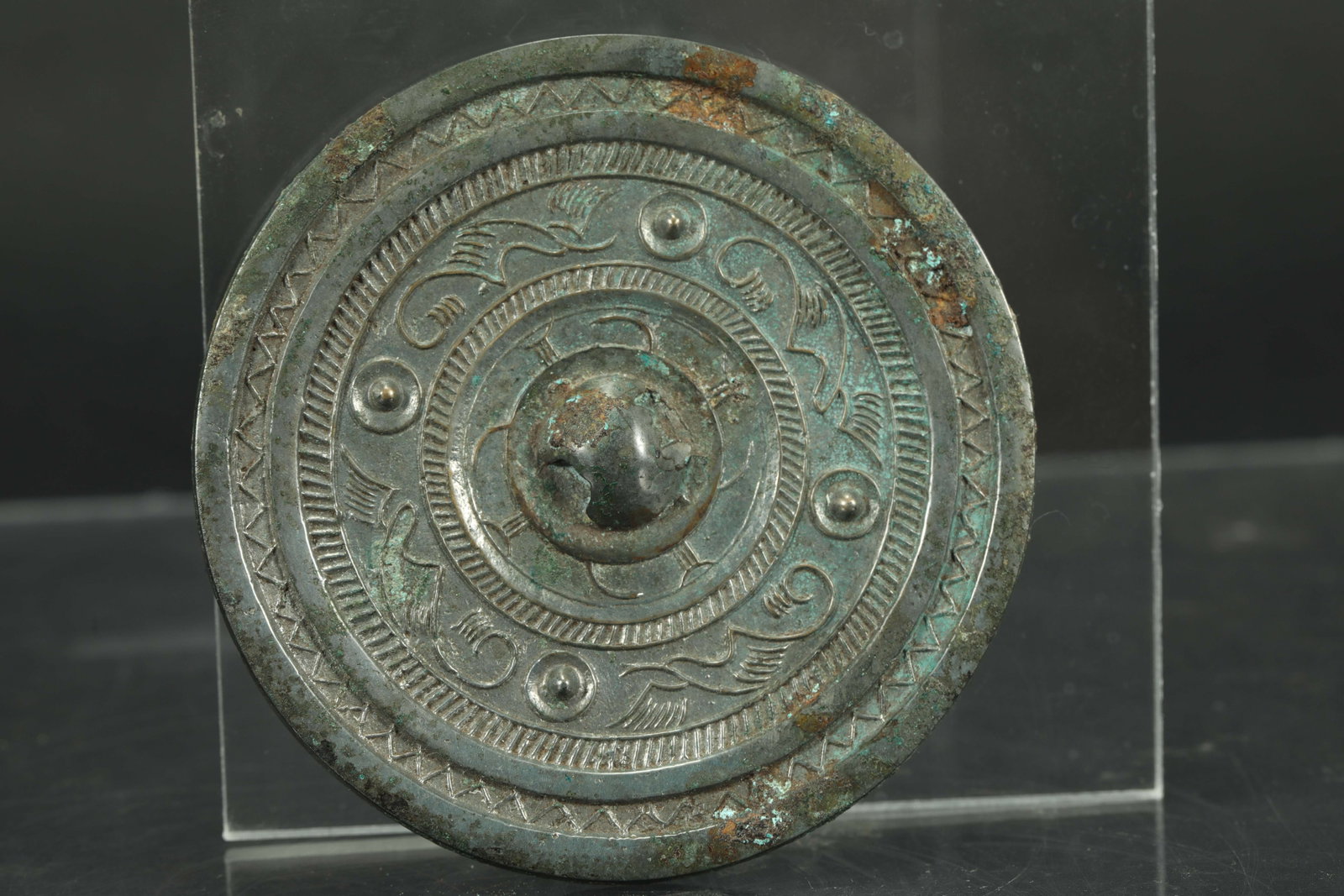 TANG DYNASTY BRONZE MIRROR: D:8.5CM