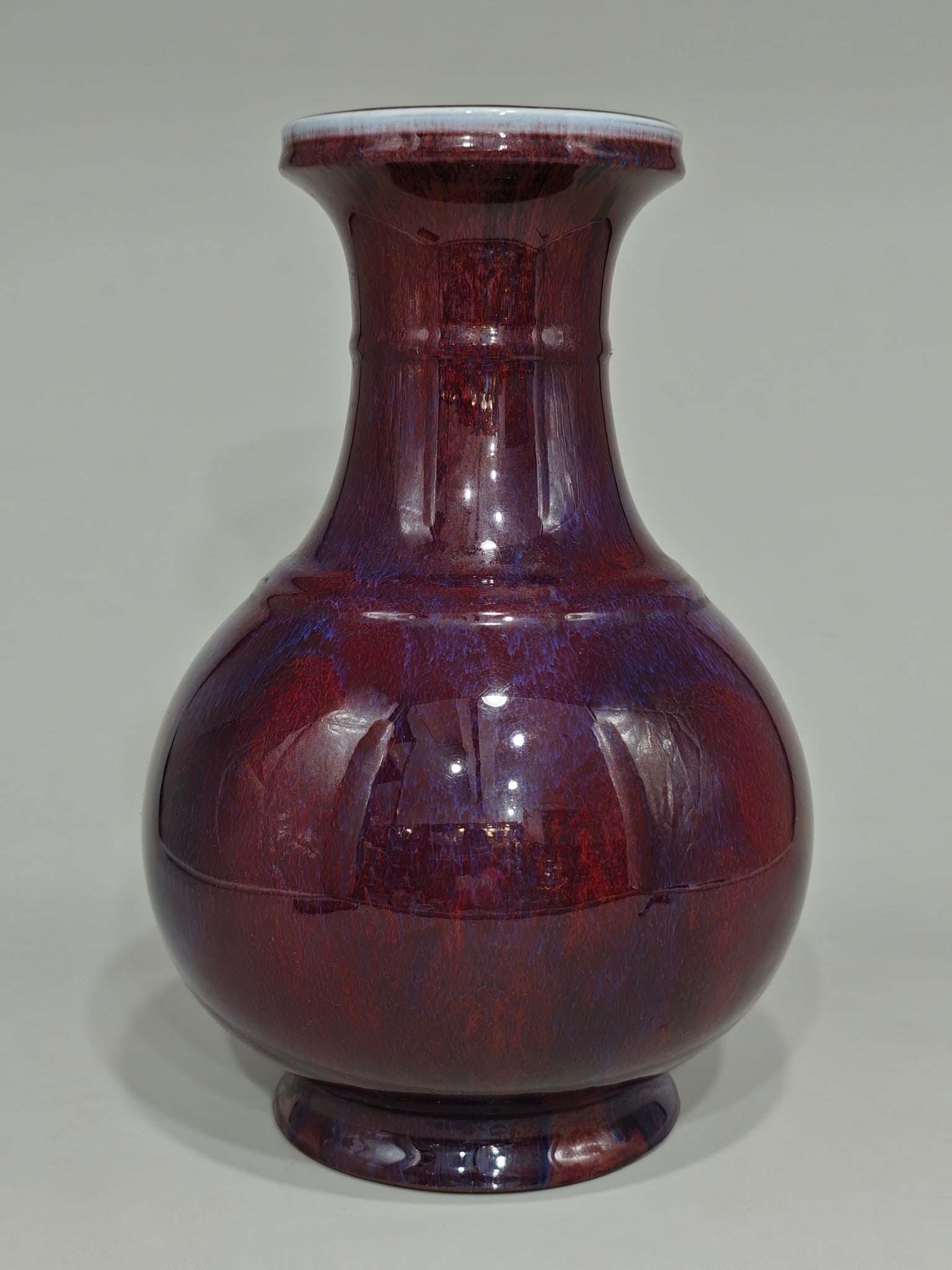 QING DYNASTY RED GLAZE BOTTLE: H:35.5CM L:26CM