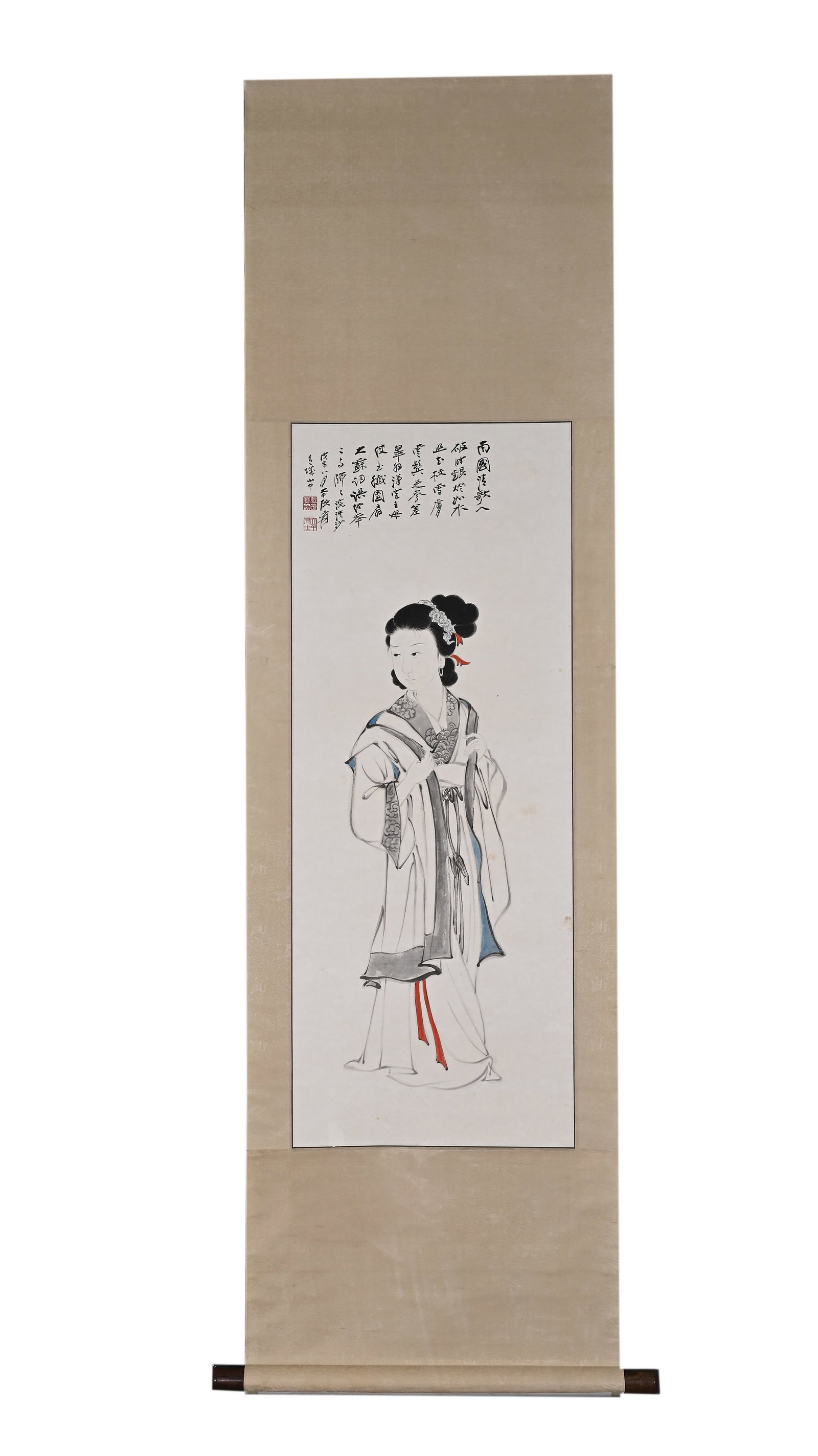 ZHANG DAQIAN'S BEAUTY PAINTING: H:103CM L:40CM