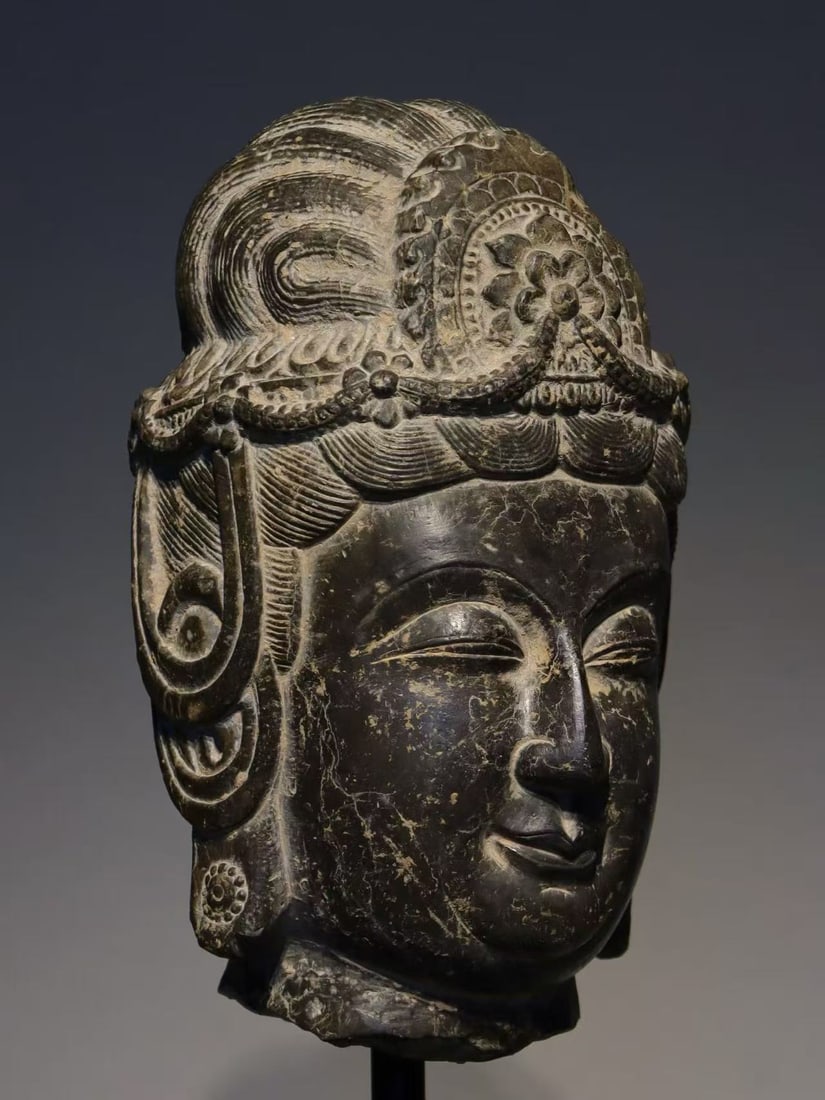 SUI DYNASTY BUDDHA HEAD: H:25CM