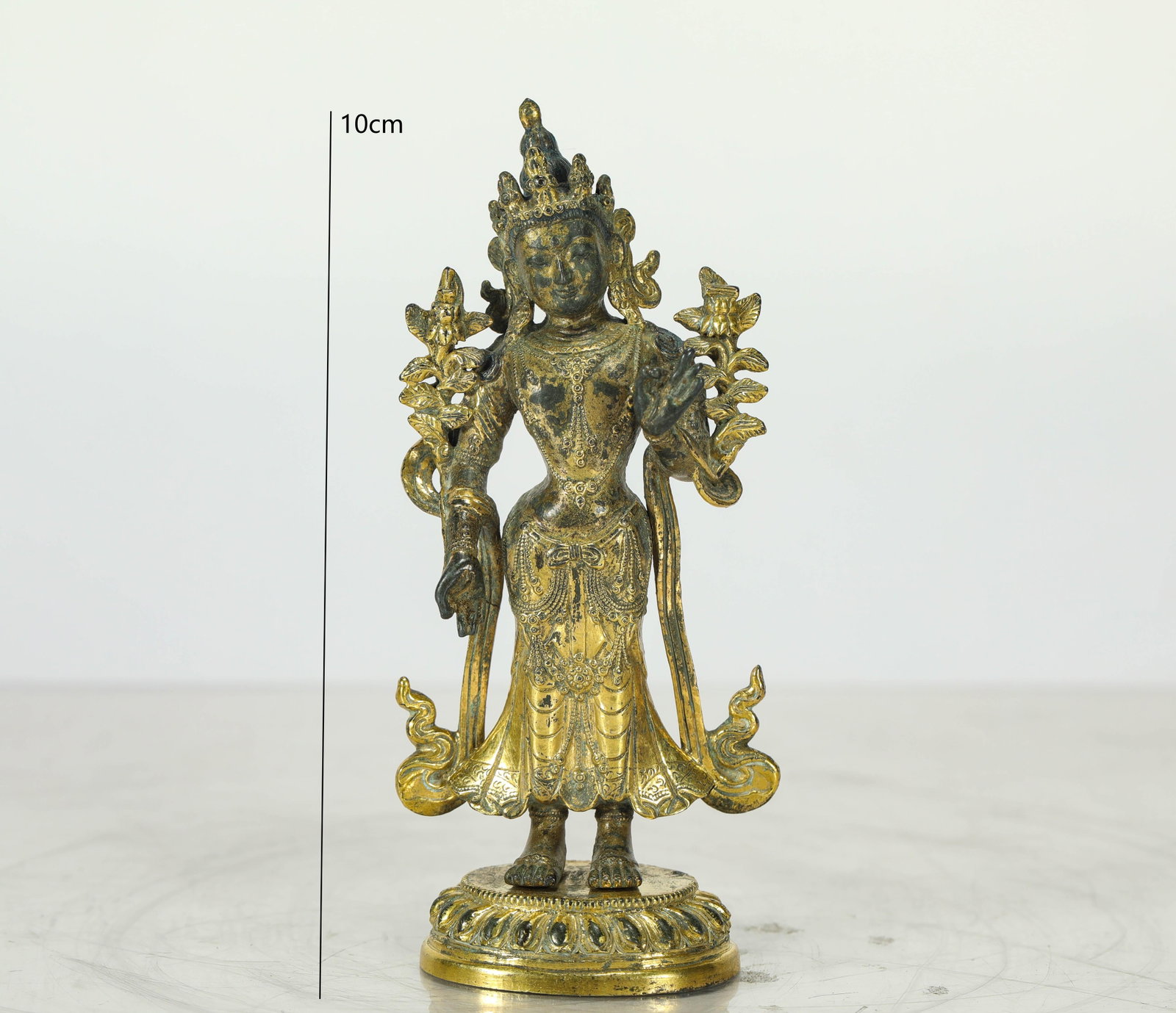 GILDED BODHISATTVA OF THE QING DYNASTY: H:10CM