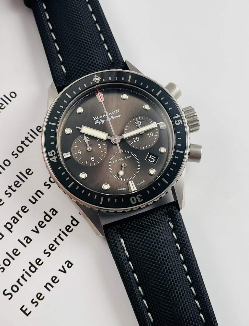 Blancpain Fifty Fathoms Bathyscaphe Flyback Chronograph Ref.5200-1110-B52A Stainless-Steel Automatic: D:43.6mm