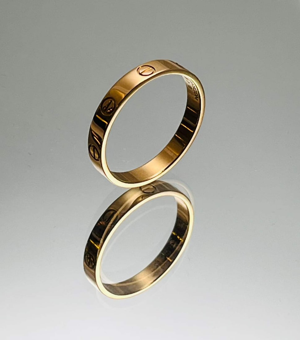 Cartier LOVE Narrow-Band 18K Rose-Gold Plain Ring: Ring Size: 62