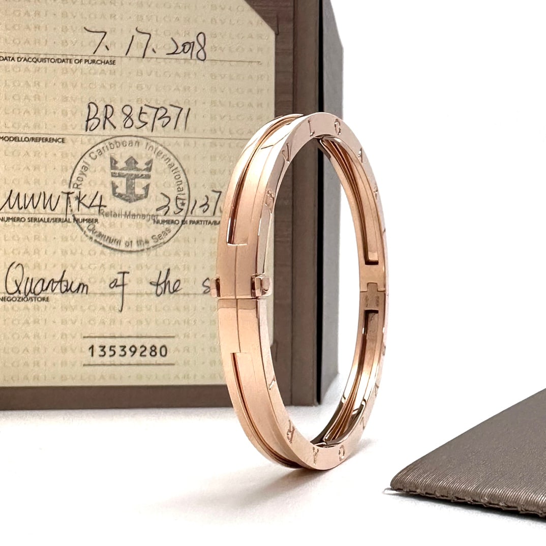 Bvlgari B.zero1 Single-Band Bracelet, 18K Rose Gold: ML#