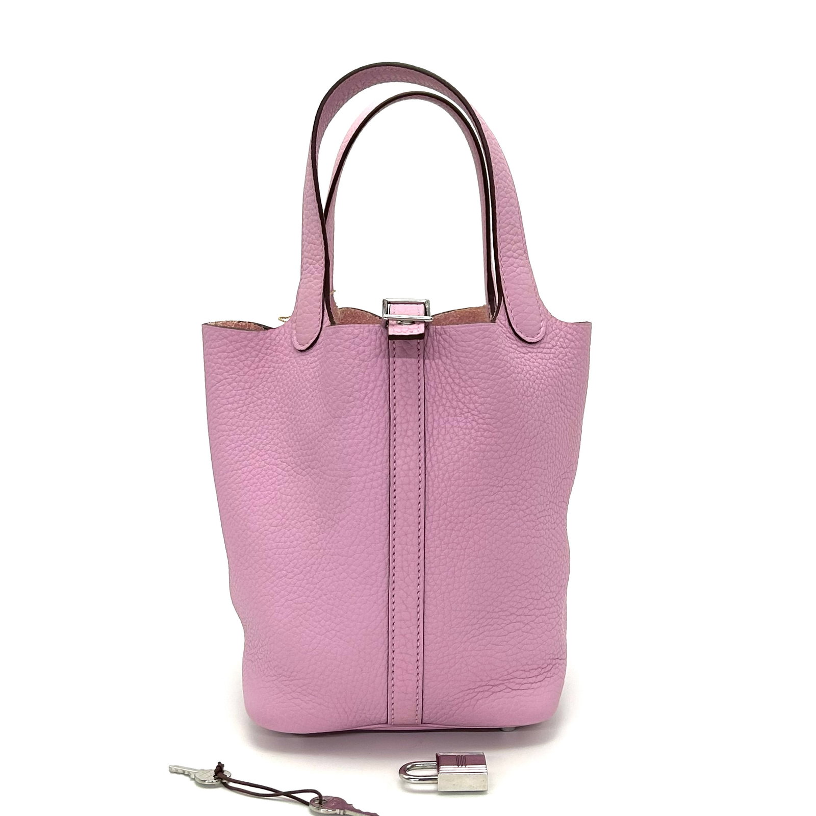 Herm??s Picotin Lock 18 Handbag, Sakura-Pink Togo Calfskin, Silver-Tone Hardware: 18*18*13cm