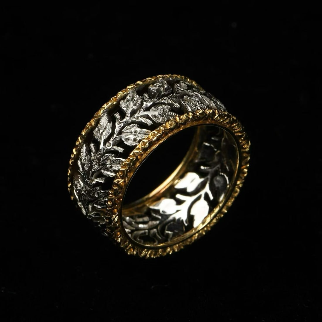 Buccellati Lace-Chased 18K Two-Tone Gold Ring (1 of 8)