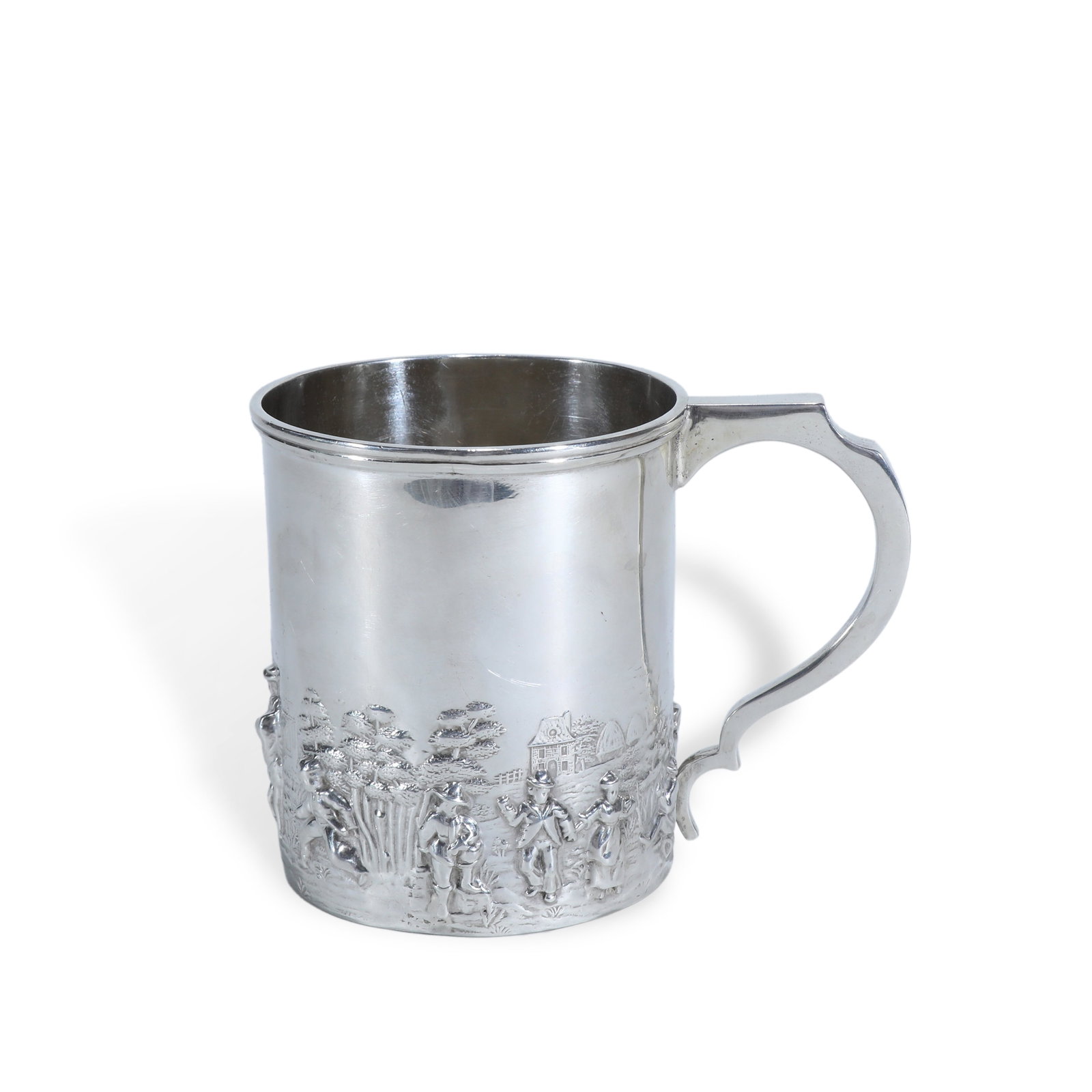 1917 Birmingham-Manufactured Sterling-Silver High-Relief Scenic Tankard (1 of 6)