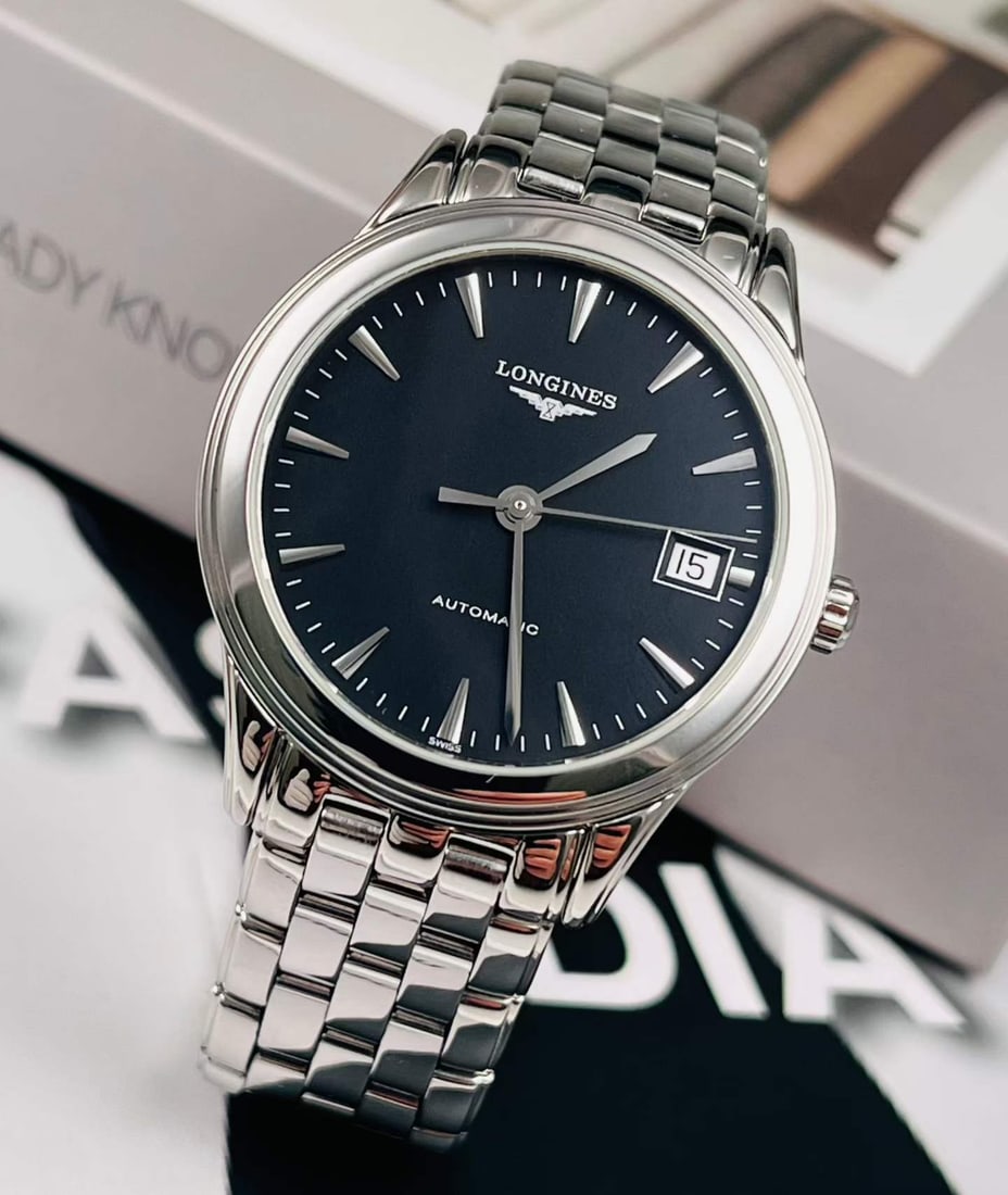 Longines Elegant Collection Ref.L4.774.4.52.6 Stainless-Steel Automatic Men's Wristwatch: D:36mm