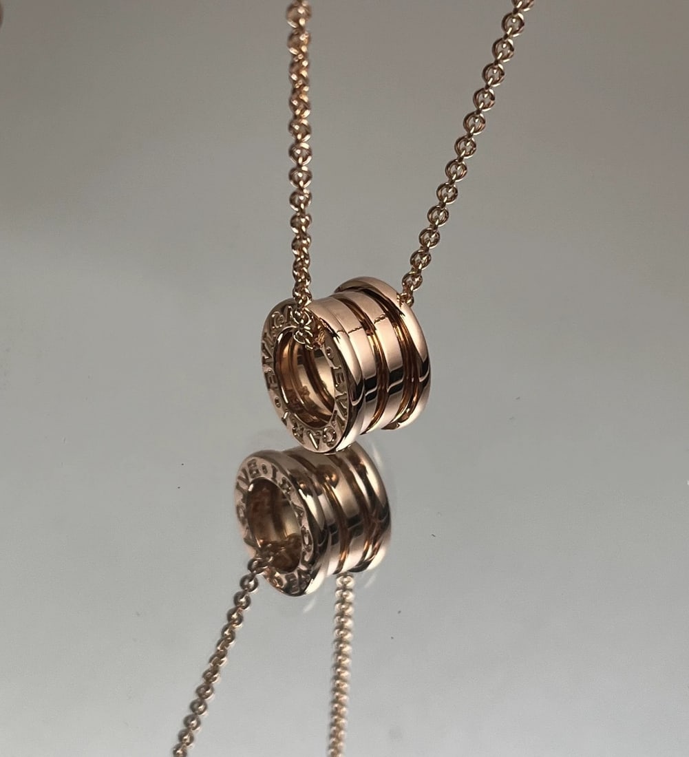 Bvlgari B.zero1 18kt Rose Gold Three Band Necklace: H:15mm