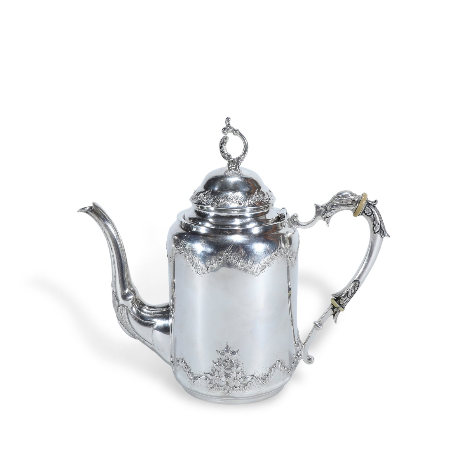 19th-Century 833-Silver Teapot with Floral (1 of 6)