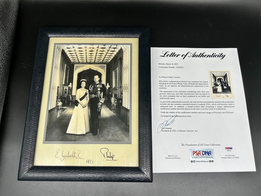 1981 Dual-Signed Photograph of Queen Elizabeth II and Prince Philip, PSA Authen: Standard size, dimensions available upon request