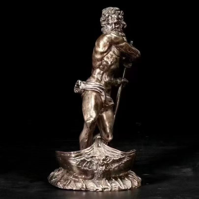 Art Nouveau Period (1880-1920) Italian Antique Silver Sculpture of Odysseus: H:22cm L:15cm W:12cm Wt:1083g Odysseus is the hero of ancient Greek mythology, King of Ithaca in western Greece and protagonist of the epic "Odyssey". He took part in the Trojan War and devised the Tr