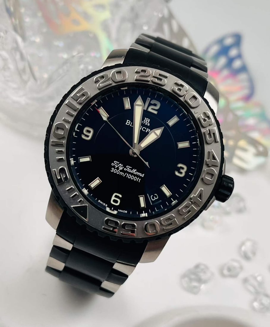 Blancpain Fifty Fathoms Bathyscaphe Ref.2200-6530-66 Steel Diver Watch: D:40.5mm