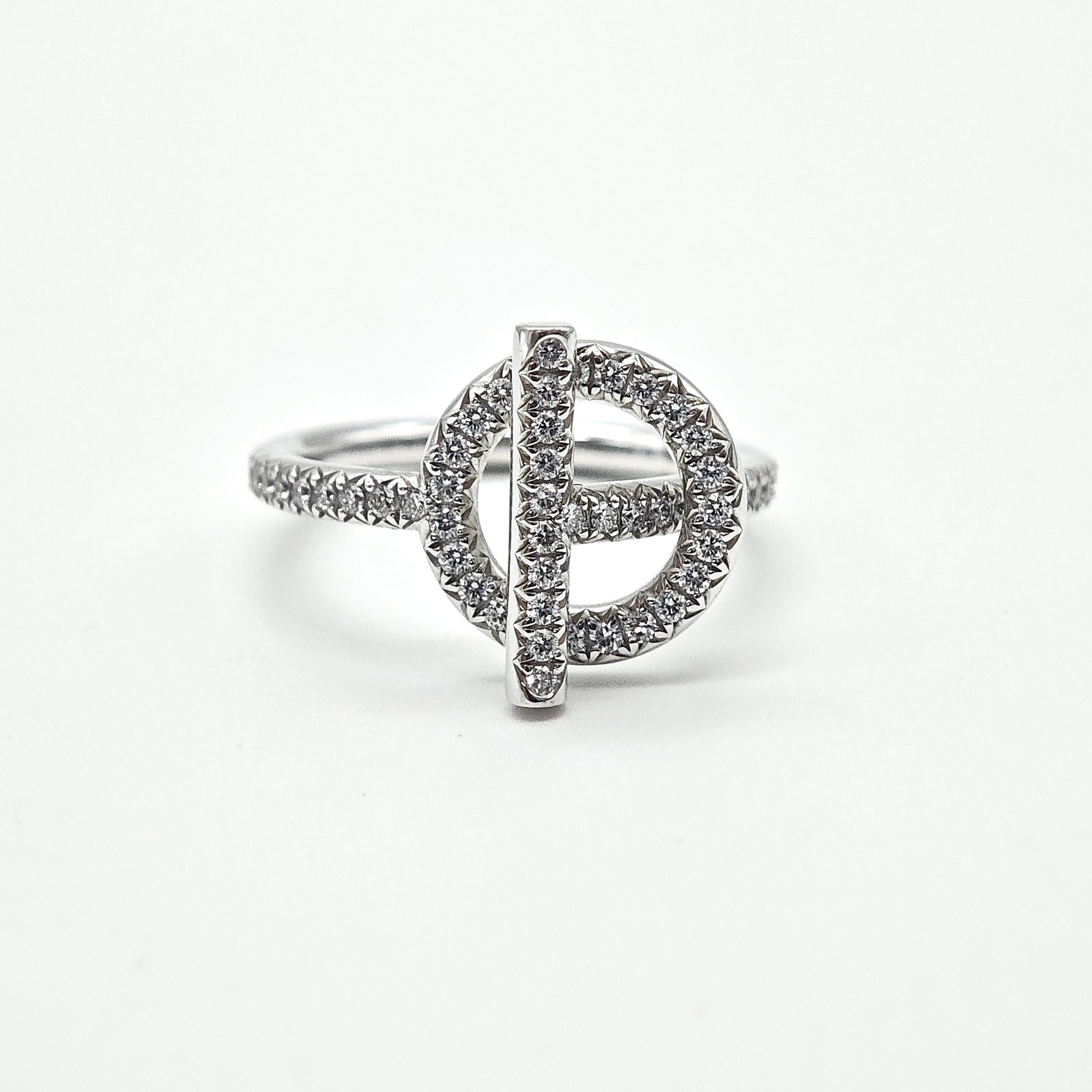 Herm??s Echappee Ring, 18K White Gold, Pave-Set Diamonds (1 of 4)