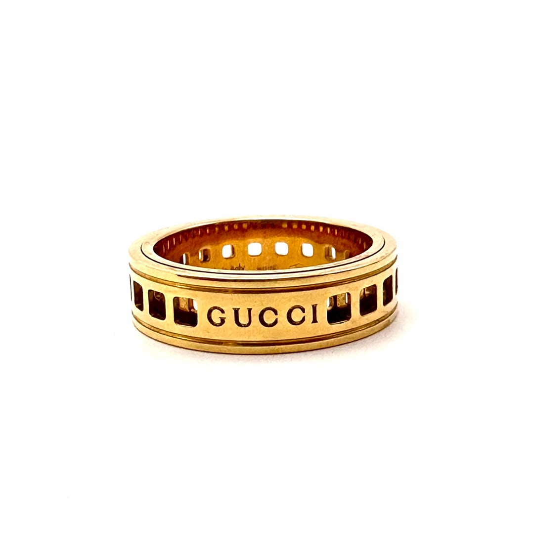Gucci Rotating Ring, 18K Yellow Gold, Open-work Design: 52#