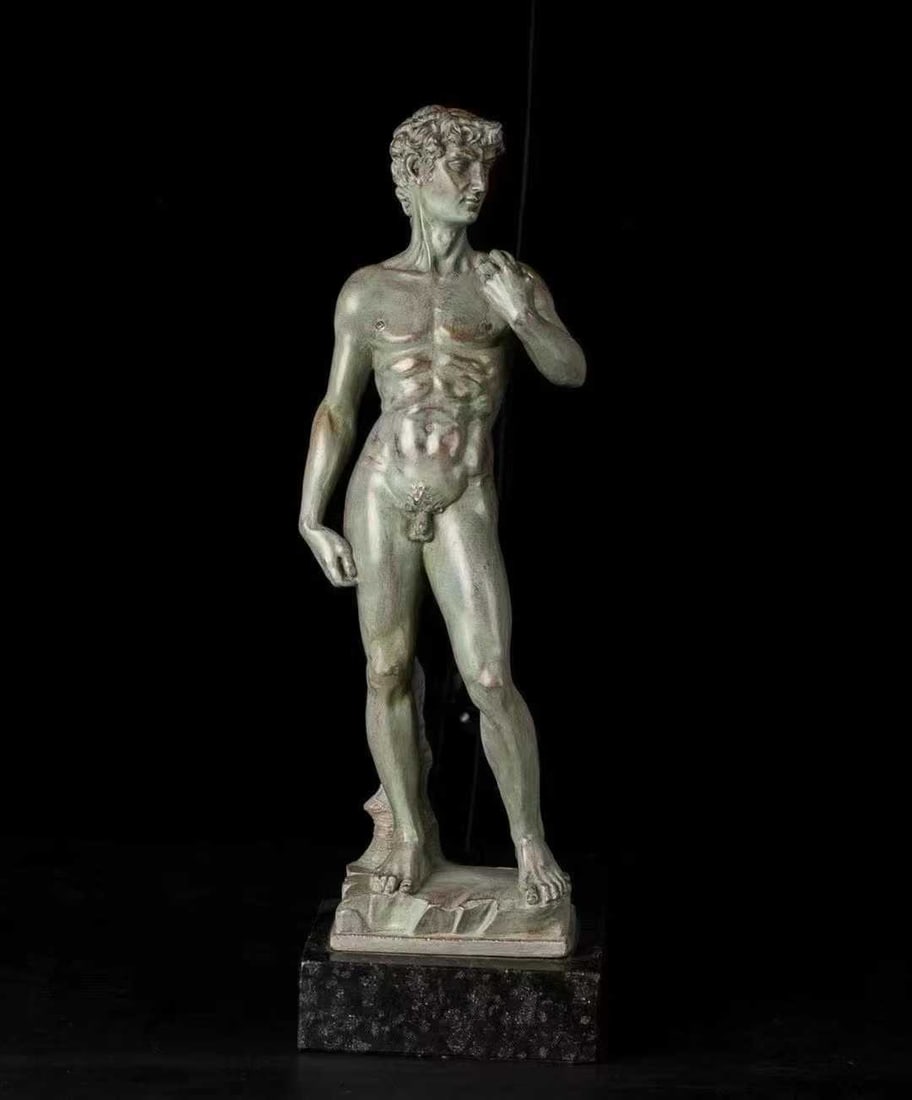 1991 European-Museum Limited-Edition Bronze Sculpture of David, Limited-Edition of 499, Number 35: H:47cm W:15cm Weight over 5000g