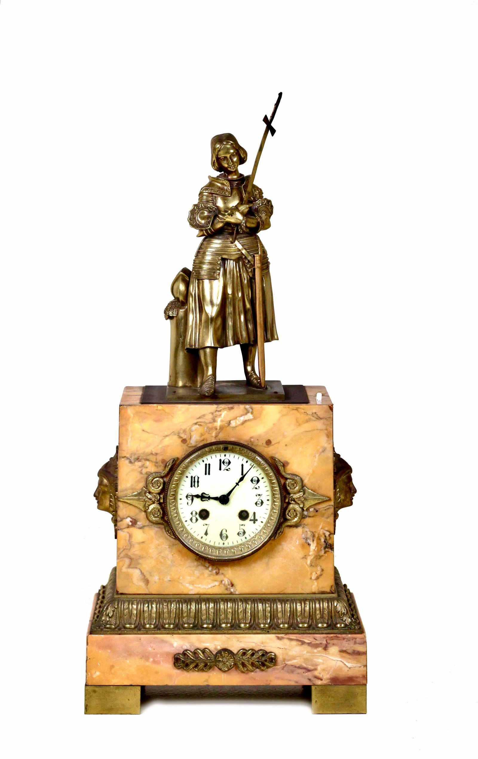 19th Century French Napoleonic Period Marble & Gilt Bronze Clock with Joan of Arc Statue (1 of 10)