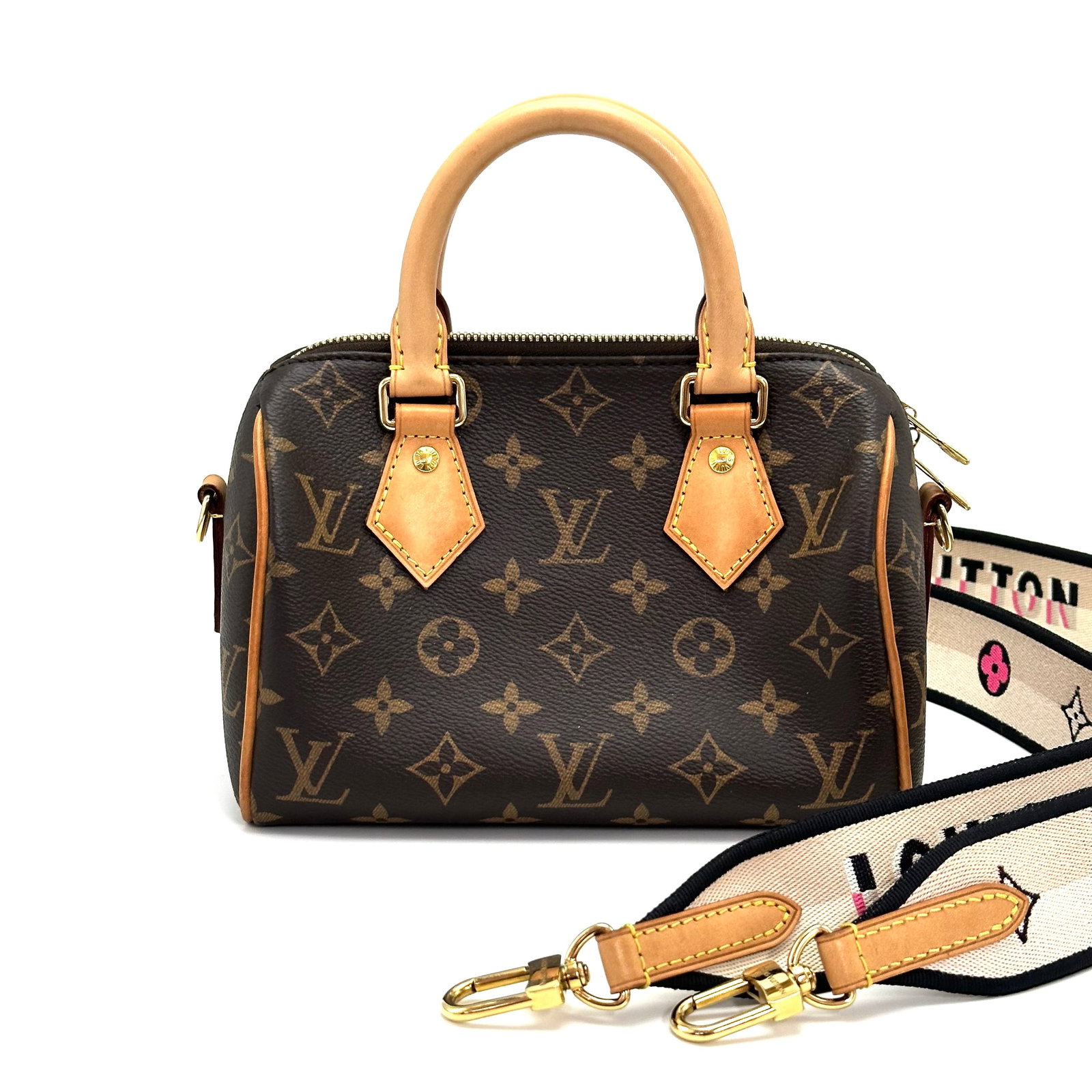 Louis Vuitton Speedy Bandouli??re 20 Handbag, Monogram Coated Canvas, Natural Cowhide Trim, (1 of 6)