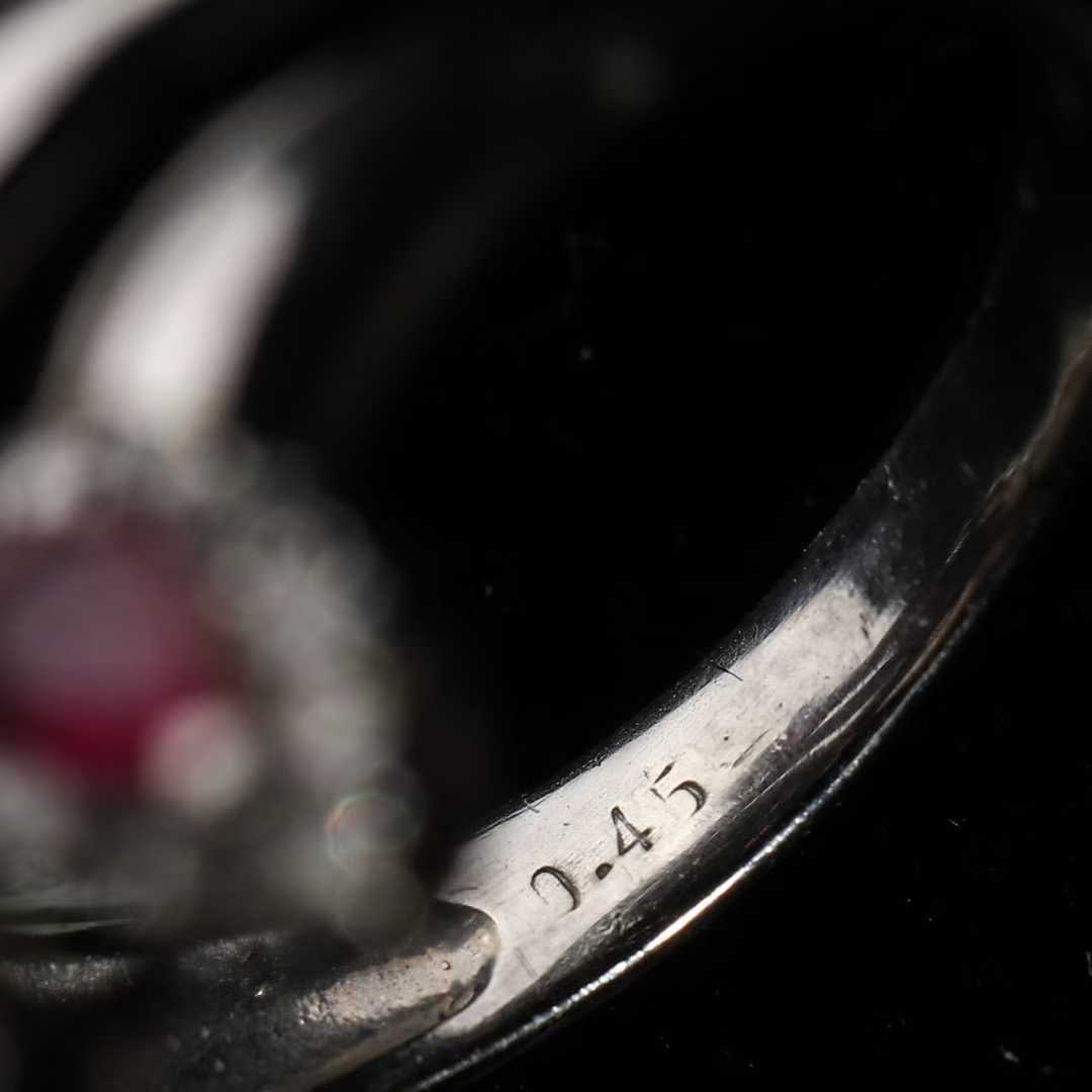 Retro-Period Platinum Ruby and Diamond Ring - 7