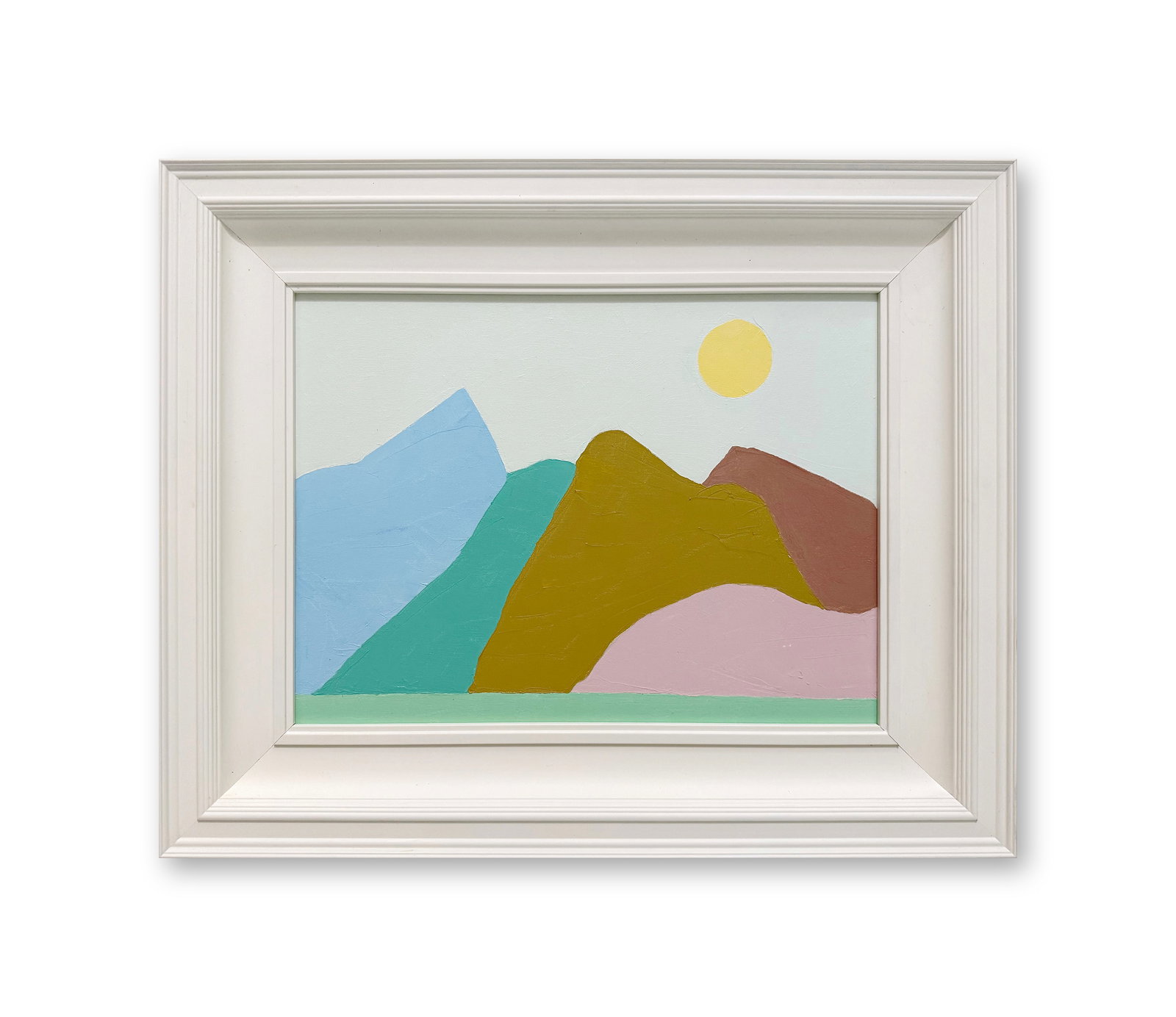 ETEL ADNAN (1925-2021), ATTRIBUTED TO, OIL ON CANVAS: Image Size: 12 by 15 3/4 inches (30 by 40cm) All measurements are approximate.Framed dimensions: 17 1/8 by 21 3/16 in (44 by 54cm) Signed (reverse)Etel Adnan (1925-2021), a Lebanese-American artist an